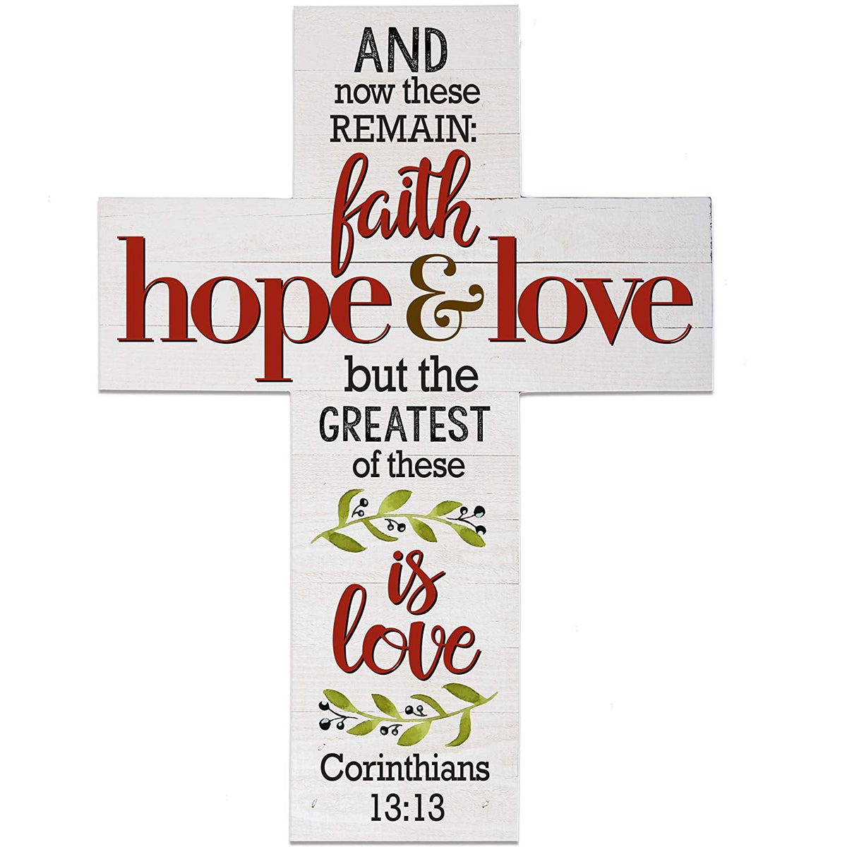 Faith Hope &amp; Love Home Wall Cross - LifeSong Milestones