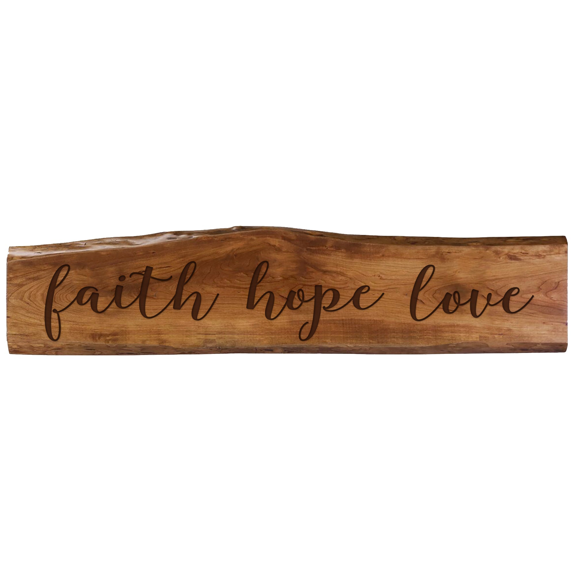 Faith Hope Love Live Edge Wall Hanging Decor - LifeSong Milestones