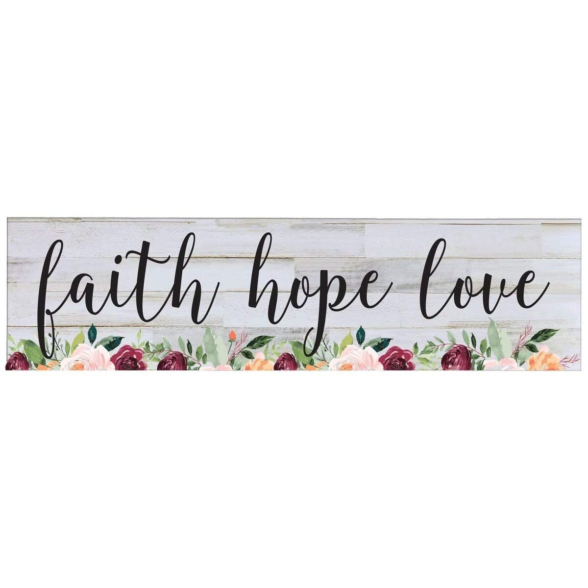 Faith Hope Love Wall Art Decor Floral Print Sign Gift - LifeSong Milestones