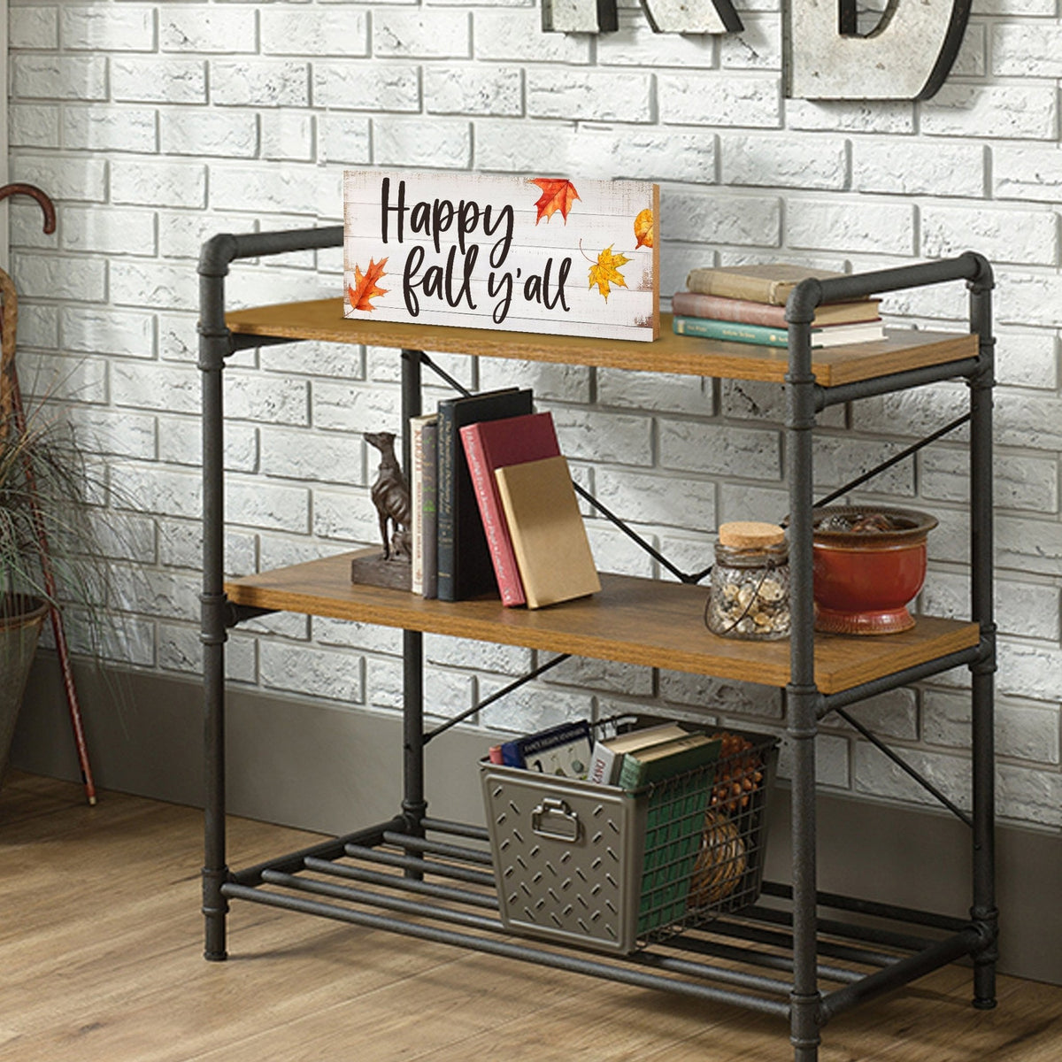 Fall Themed Unique Shelf Décor and Tabletop Signs for Home Decor - Happy Fall Y’all - LifeSong Milestones