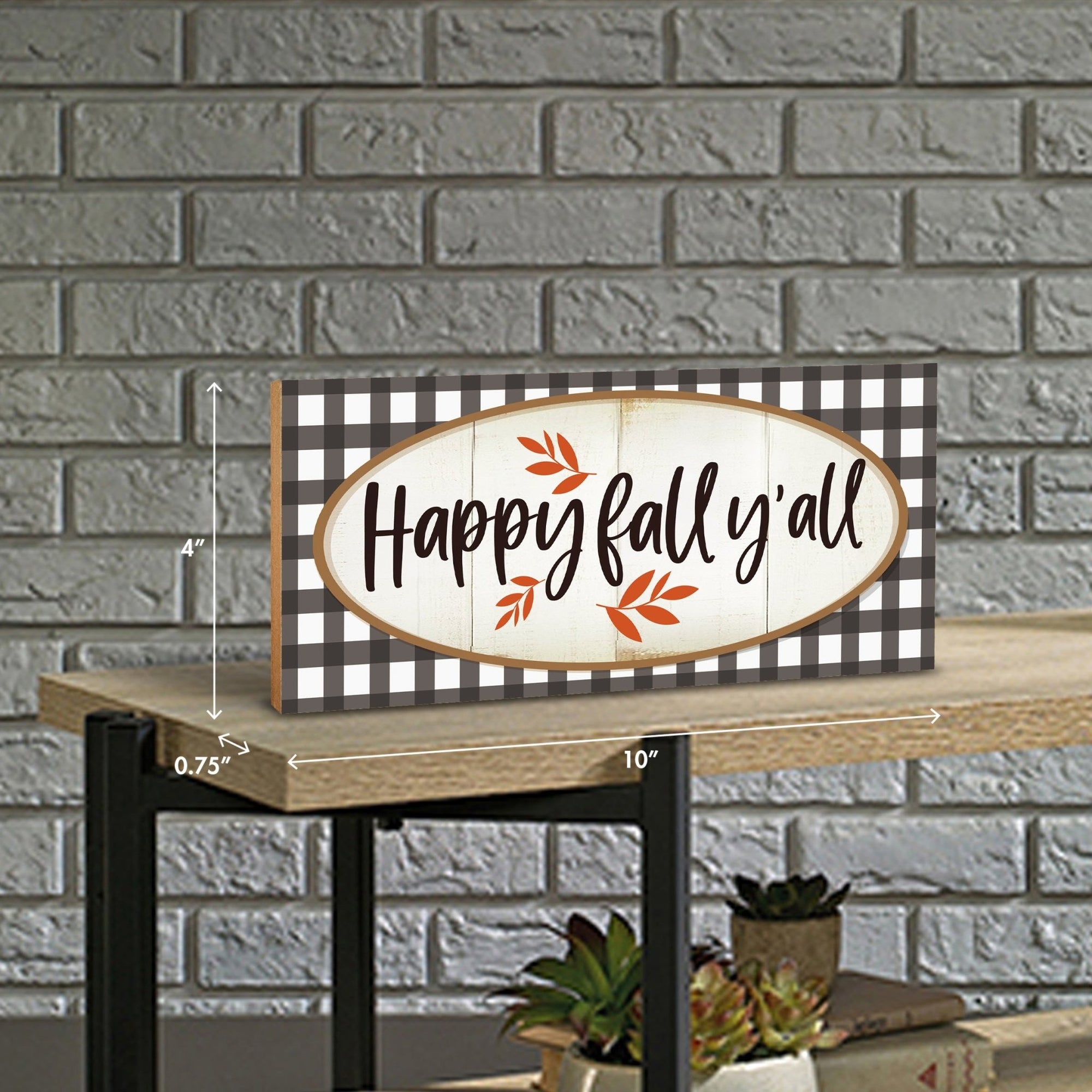 Fall Themed Unique Shelf Décor and Tabletop Signs for Home Decor - Happy Fall Y’all - LifeSong Milestones