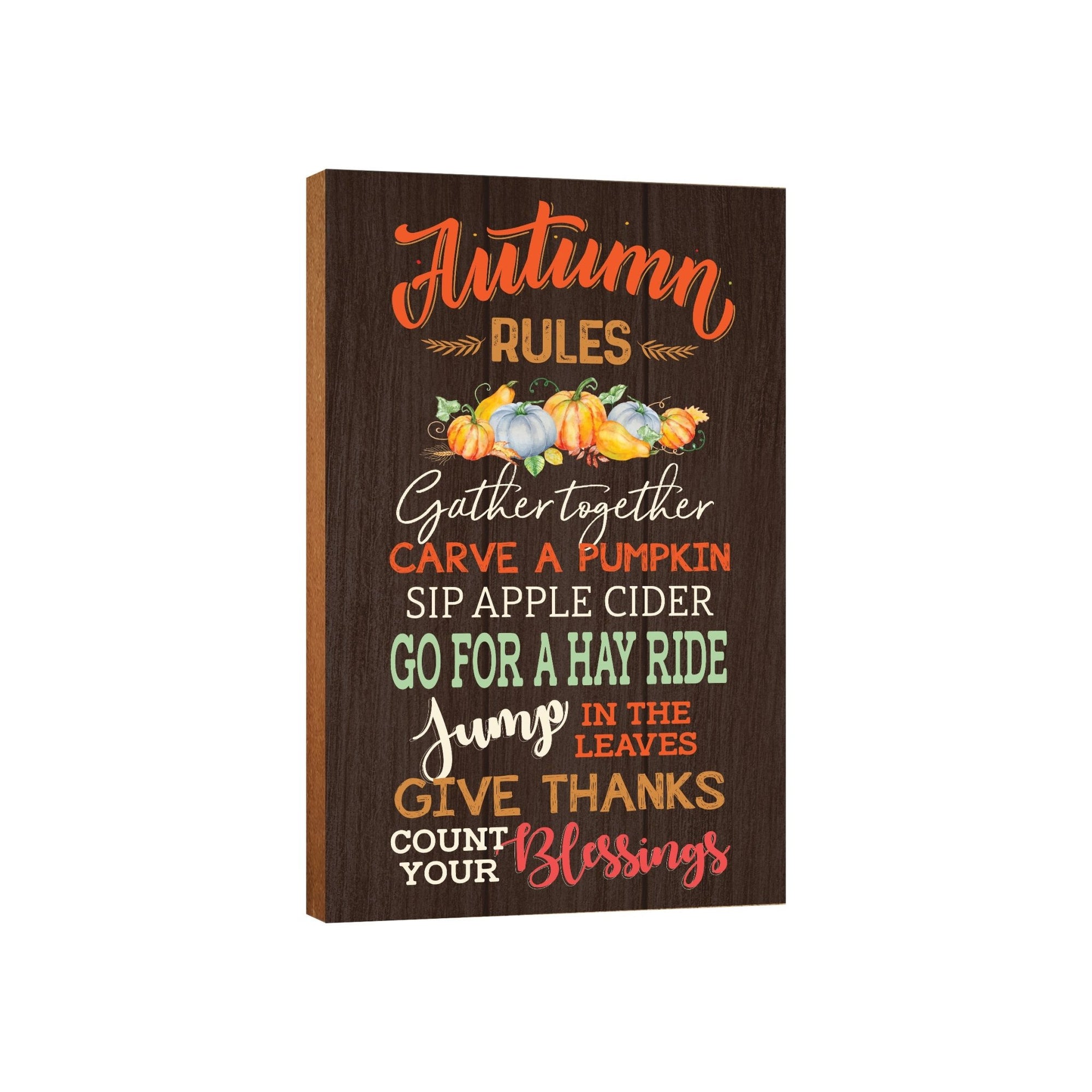 Fall Themed Wooden Inspirational Wall Plaque - LifeSong Milestones
