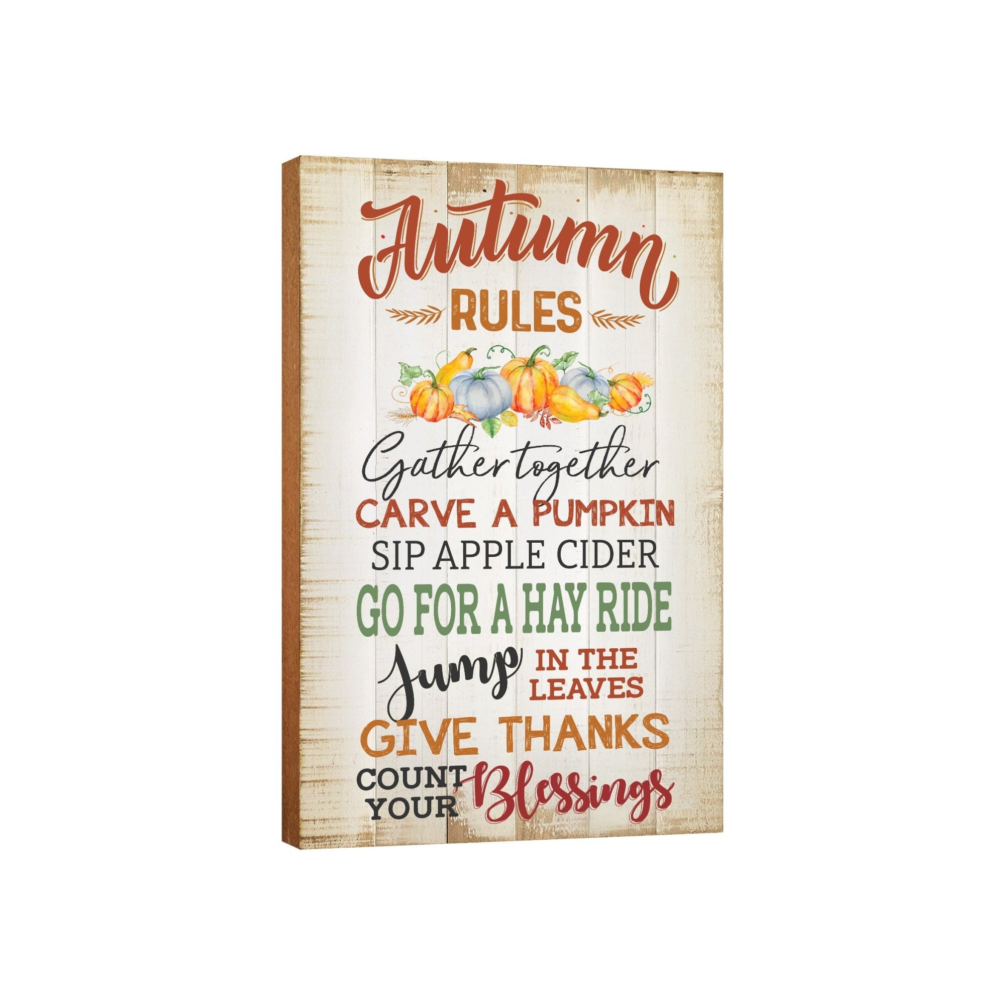 Fall Themed Wooden Inspirational Wall Plaque - LifeSong Milestones