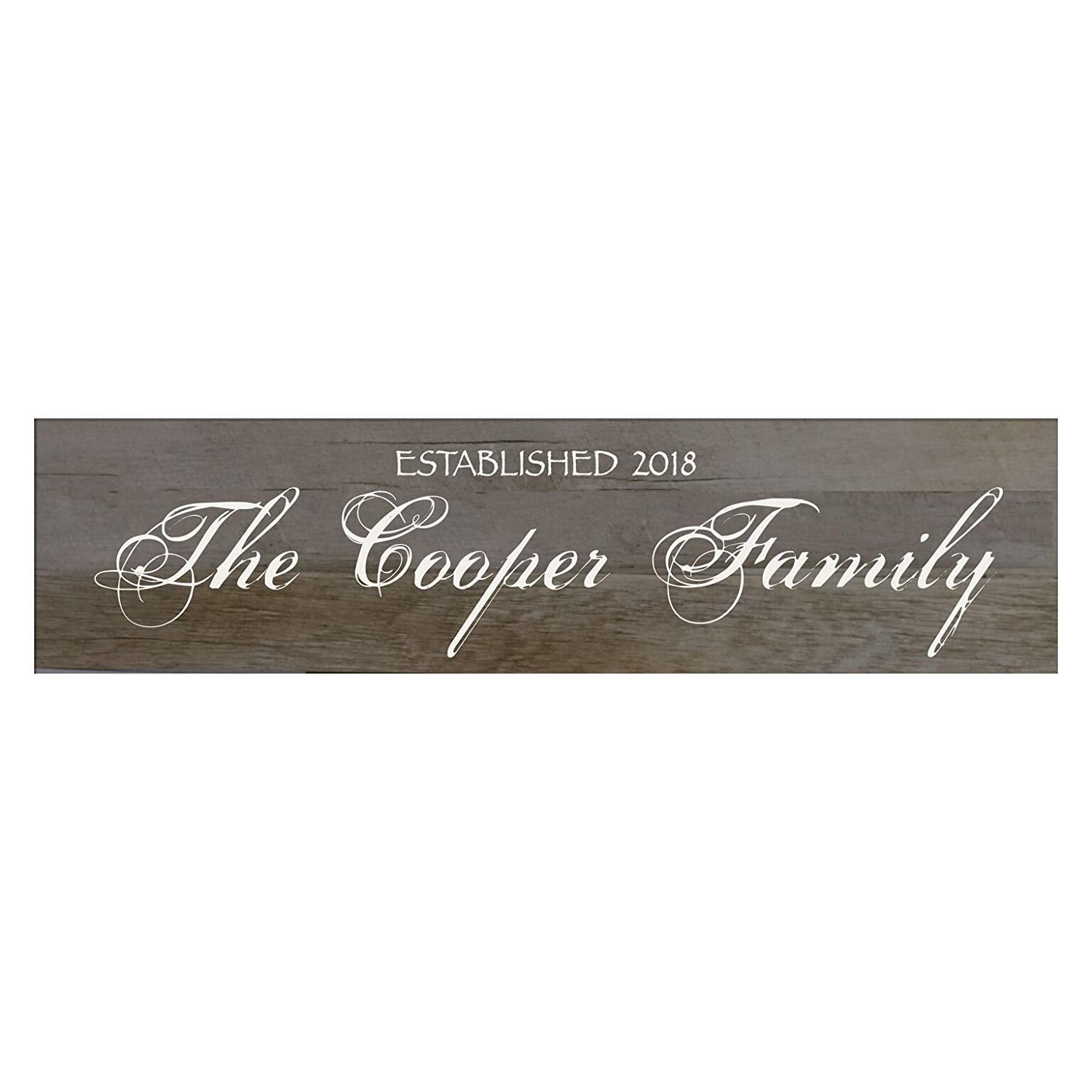 Family Name Welcome Wooden Wall Sign Art Size Barn Wood 10 x 40 - LifeSong Milestones