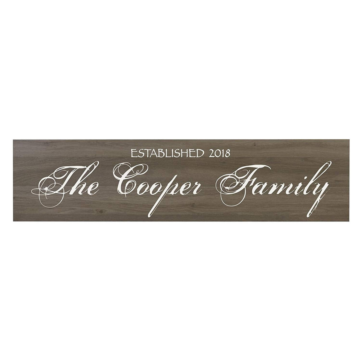 Family Name Wooden Wall Sign Art Size 10 x 40 - LifeSong Milestones