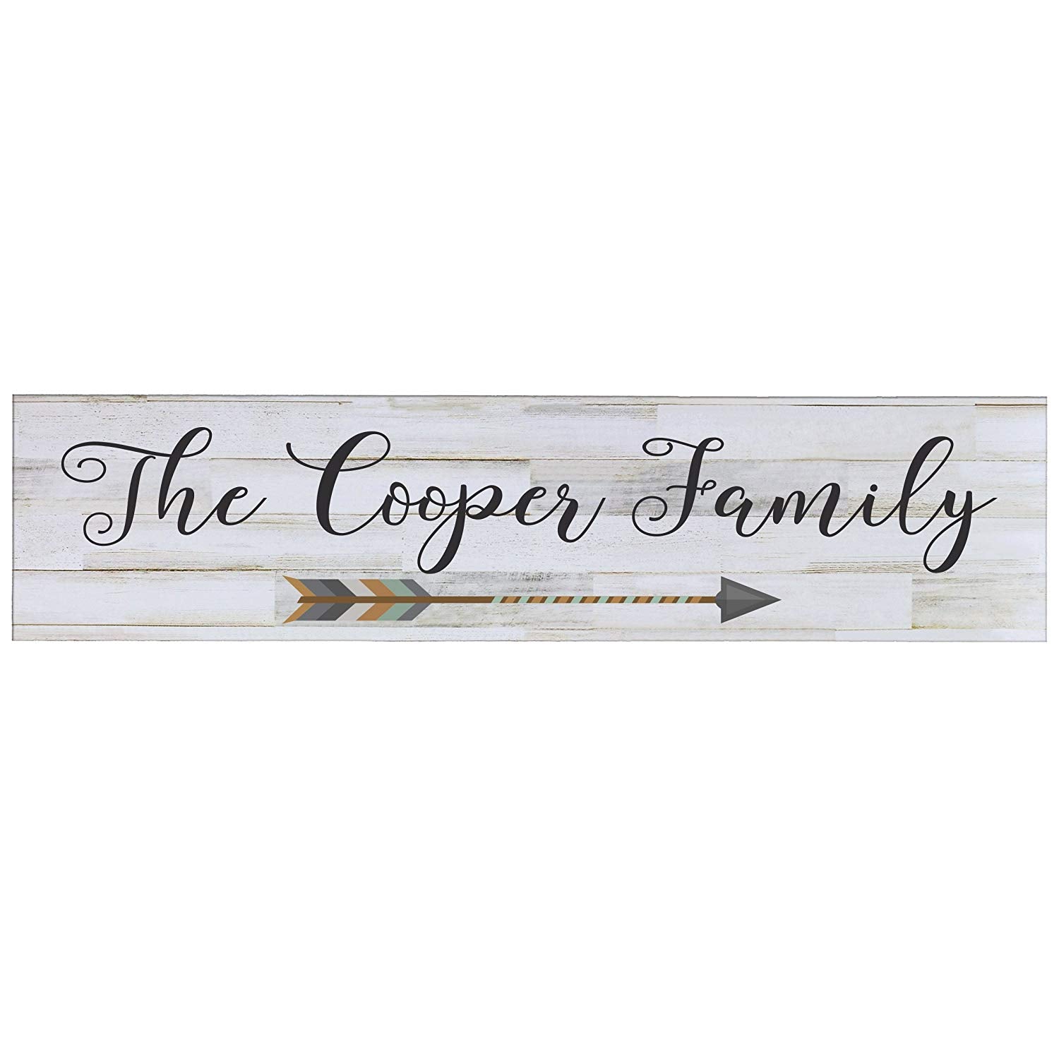 Family Name Wooden Wall Sign Art Size 10 x 40 - LifeSong Milestones