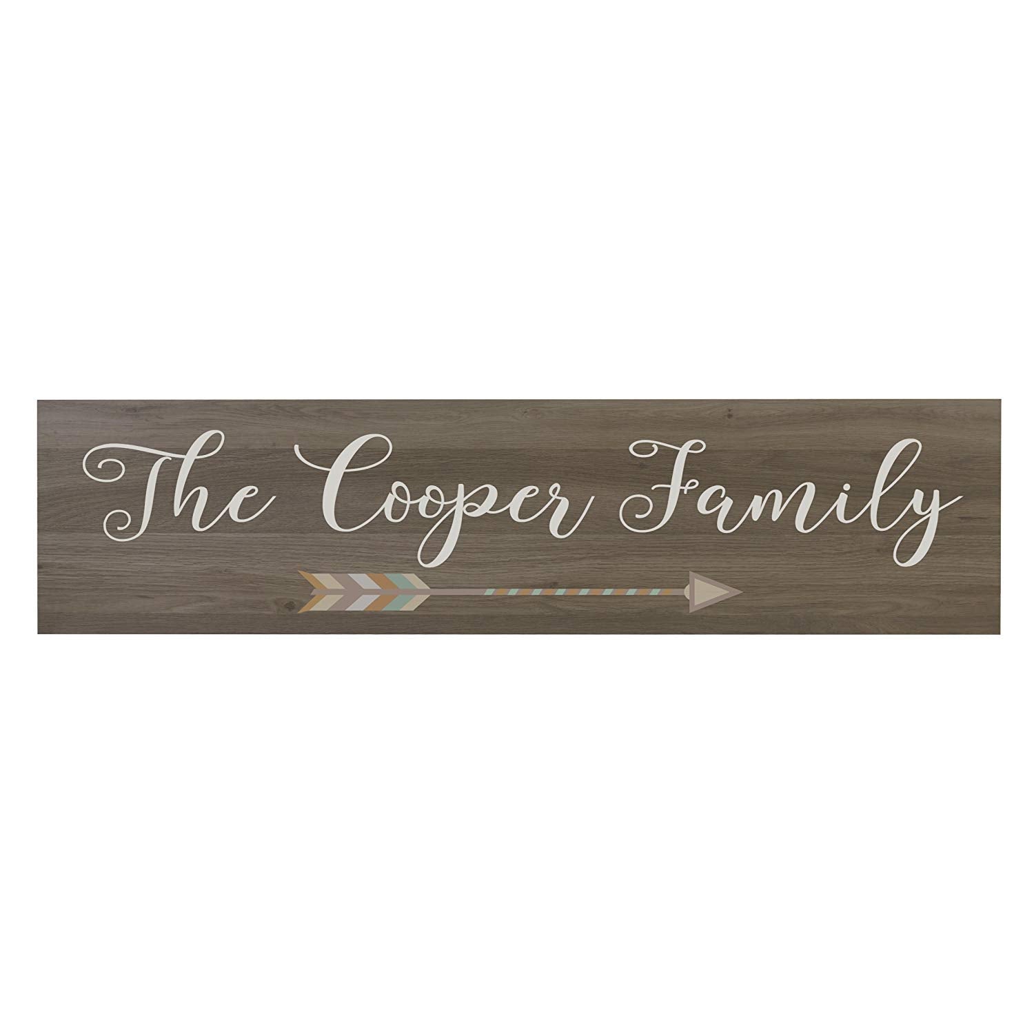 Family Name Wooden Wall Sign Art Size 10 x 40 - LifeSong Milestones