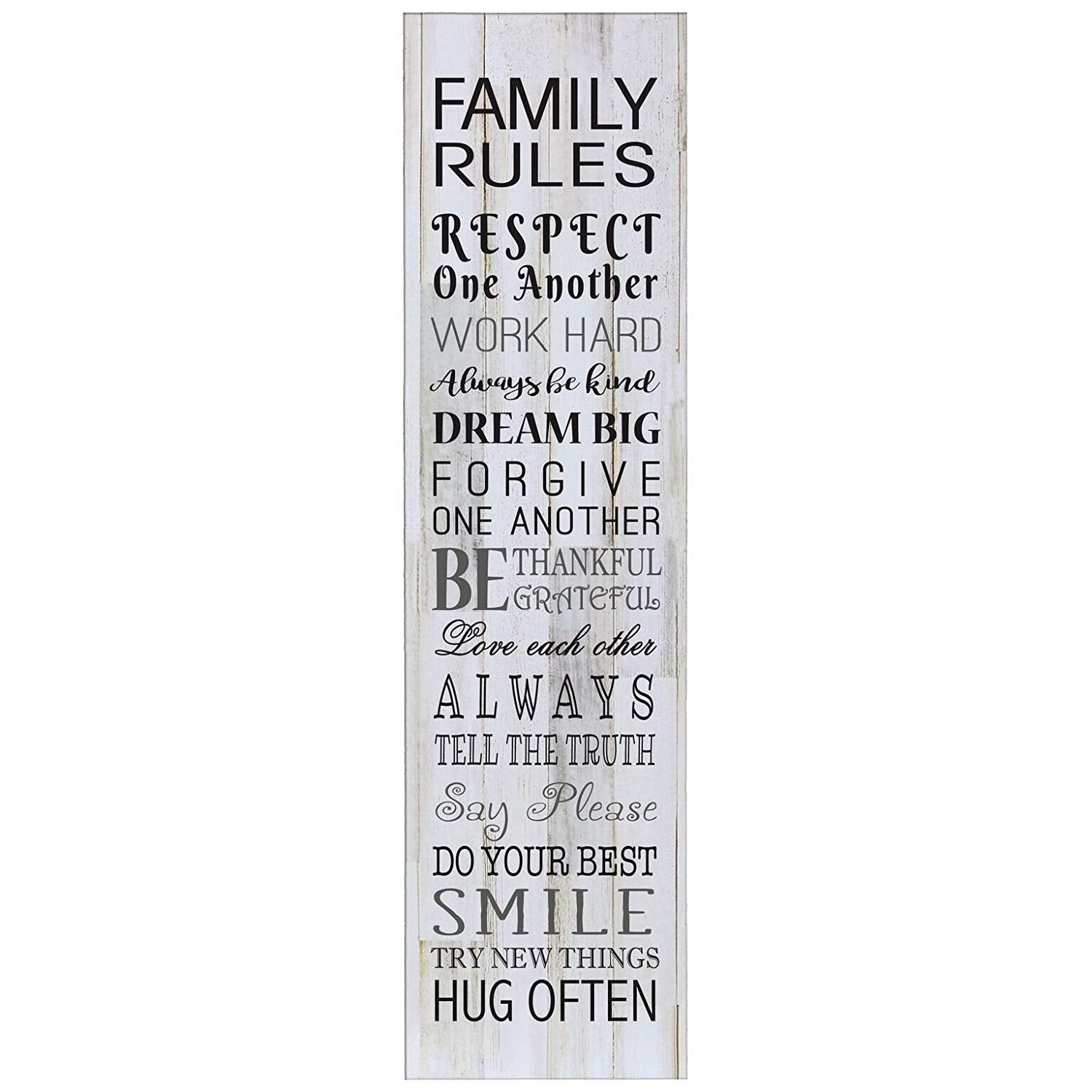 Family Rules Decorative Wooden Wall Art Sign - LifeSong Milestones