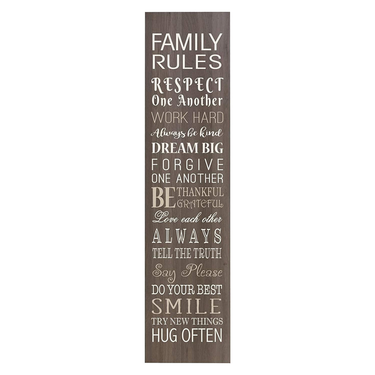 Family Rules Decorative Wooden Wall Art Sign - LifeSong Milestones