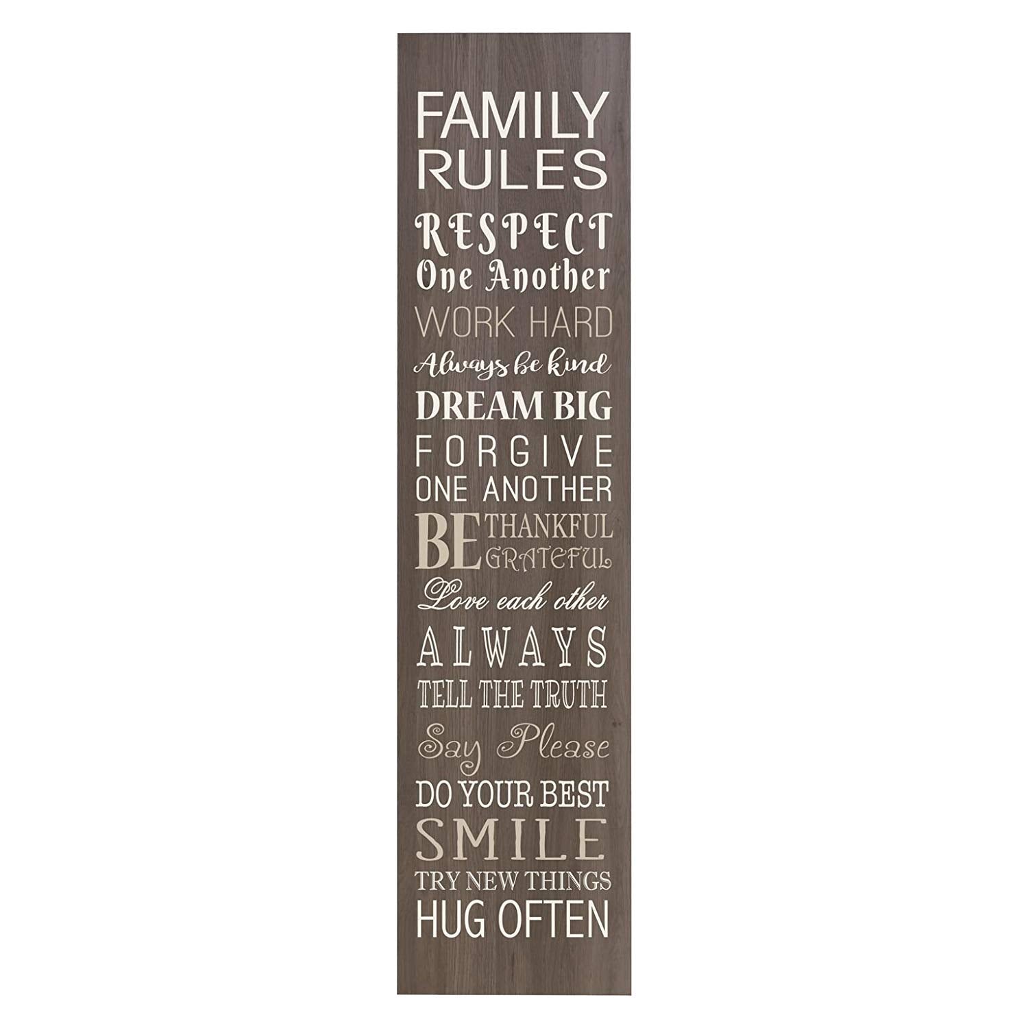 Family Rules Decorative Wooden Wall Art Sign - LifeSong Milestones