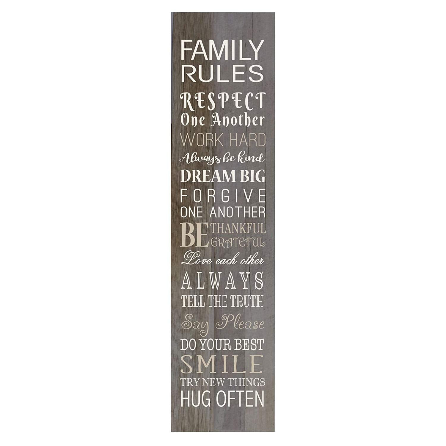 Family Rules Decorative Wooden Wall Art Sign - LifeSong Milestones