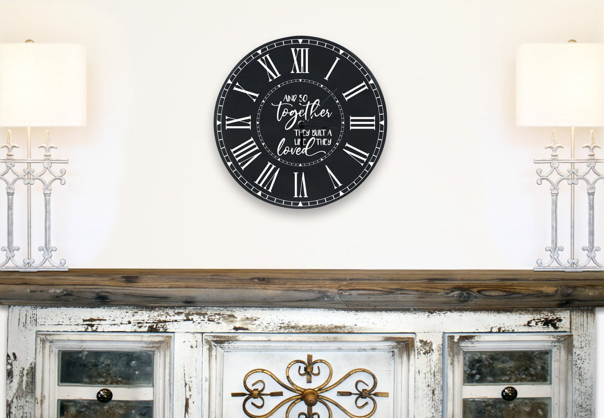 Family Wall or Desktop Clock 12” - And So Together - LifeSong Milestones