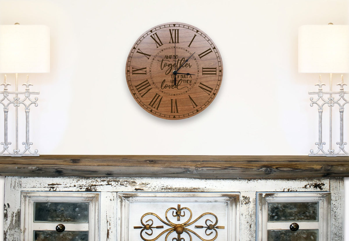 Family Wall or Desktop Clock 12” - And So Together - LifeSong Milestones
