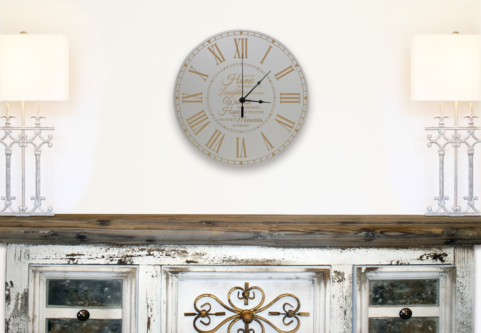 Family Wall or Desktop Clock 12” - May This Home - LifeSong Milestones