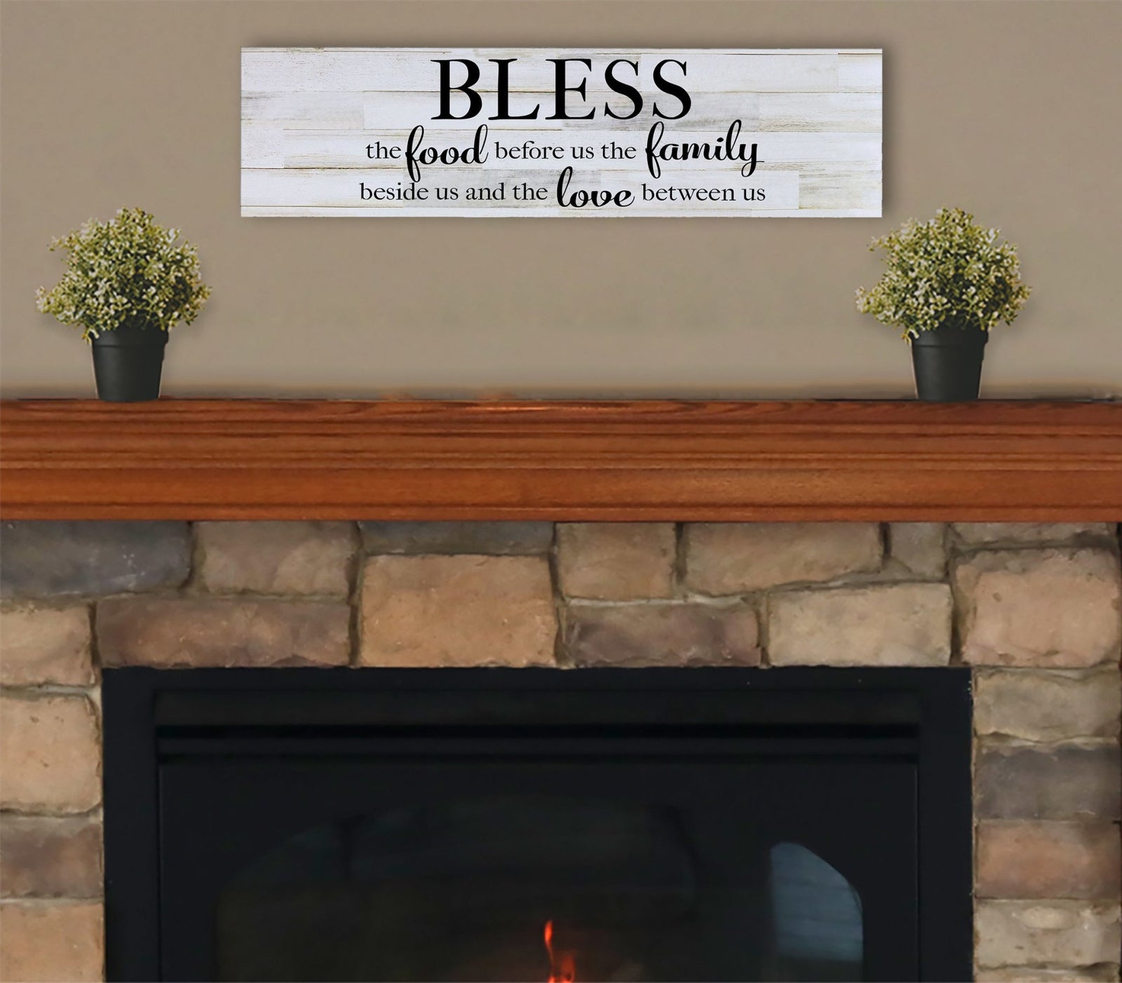 Family Wall Plaque 10”x40” - Bless The Food - LifeSong Milestones