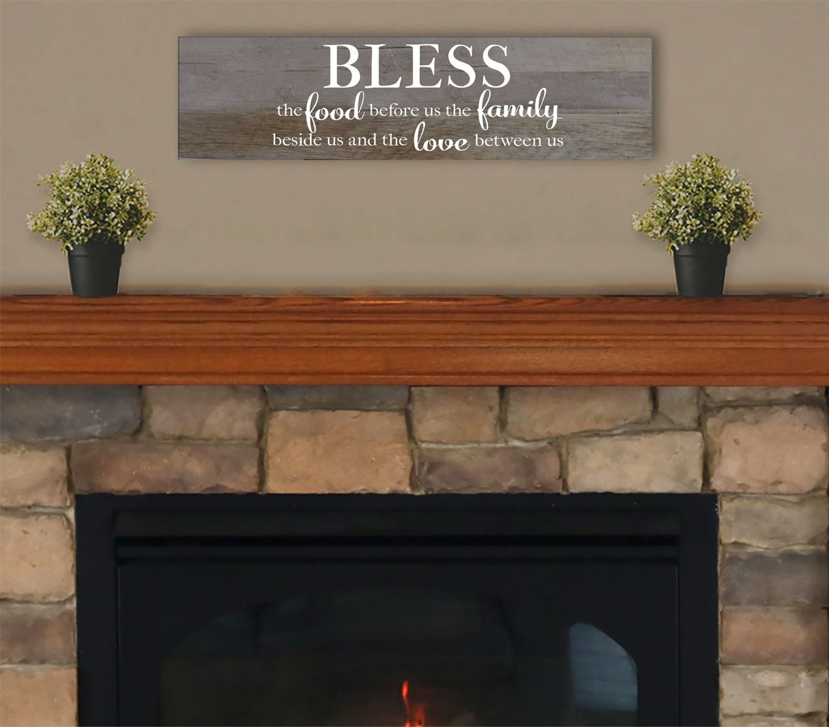 Family Wall Plaque 10”x40” - Bless The Food - LifeSong Milestones