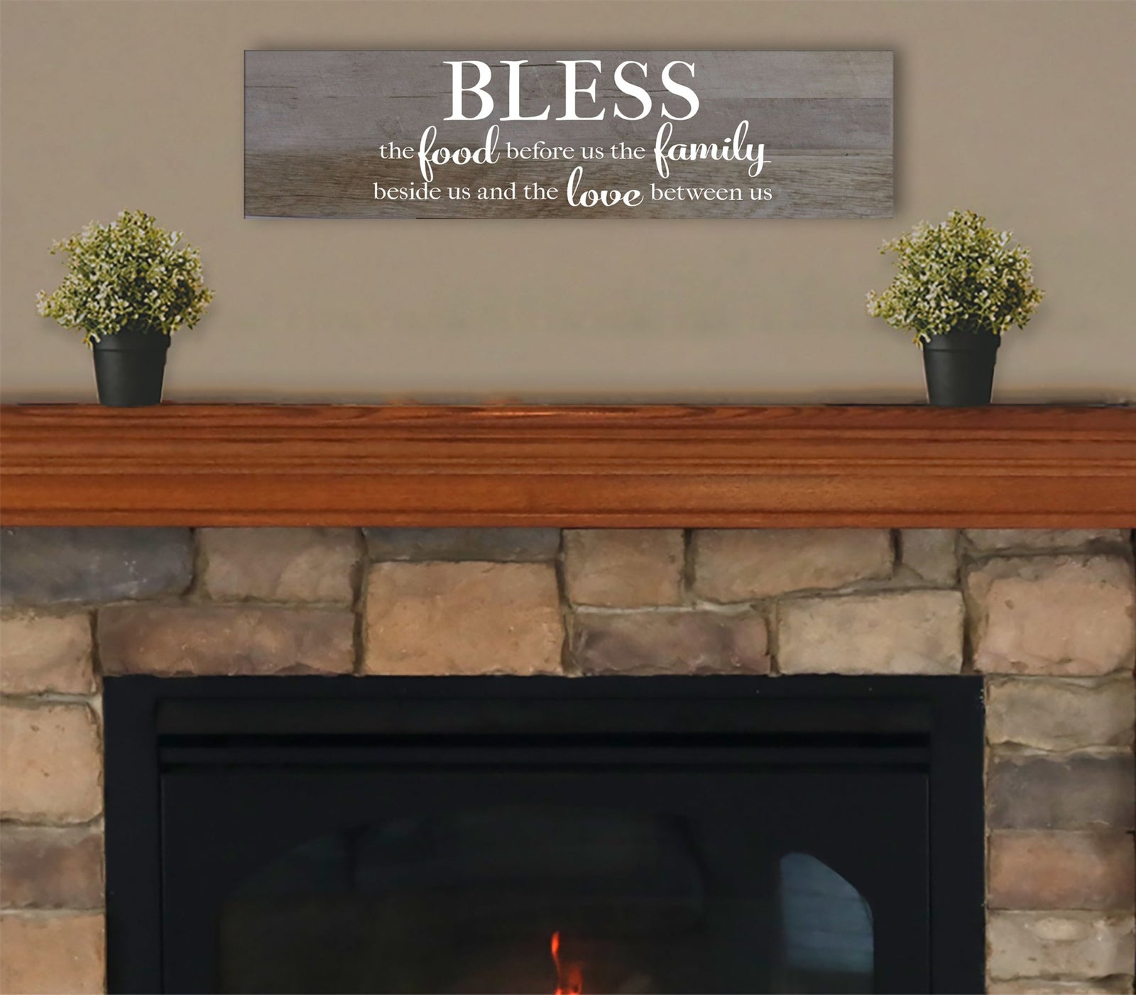 Family Wall Plaque 10”x40” - Bless The Food - LifeSong Milestones