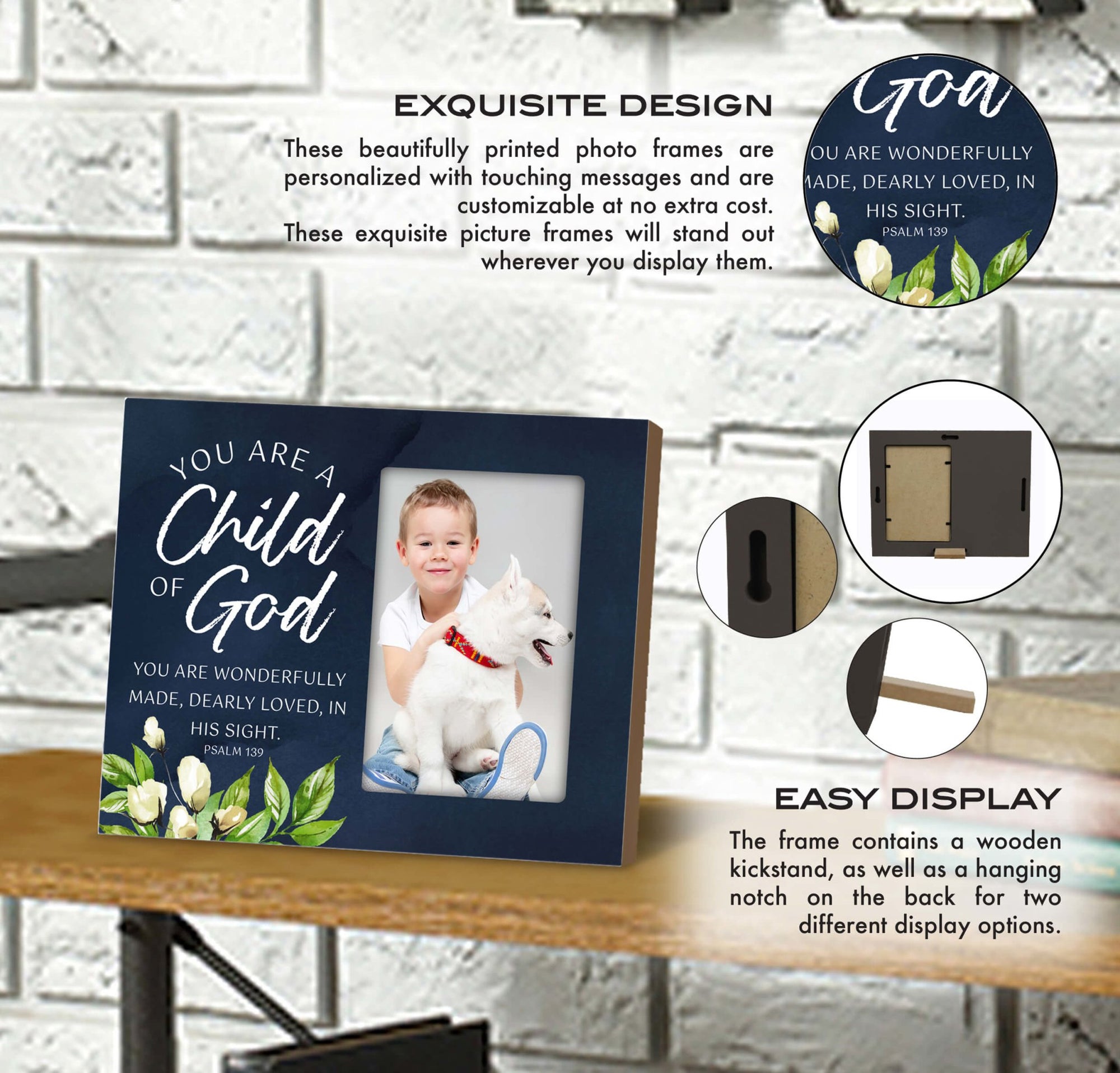 Fearfully & Wonderfully Made Wooden Picture Frame - LifeSong Milestones