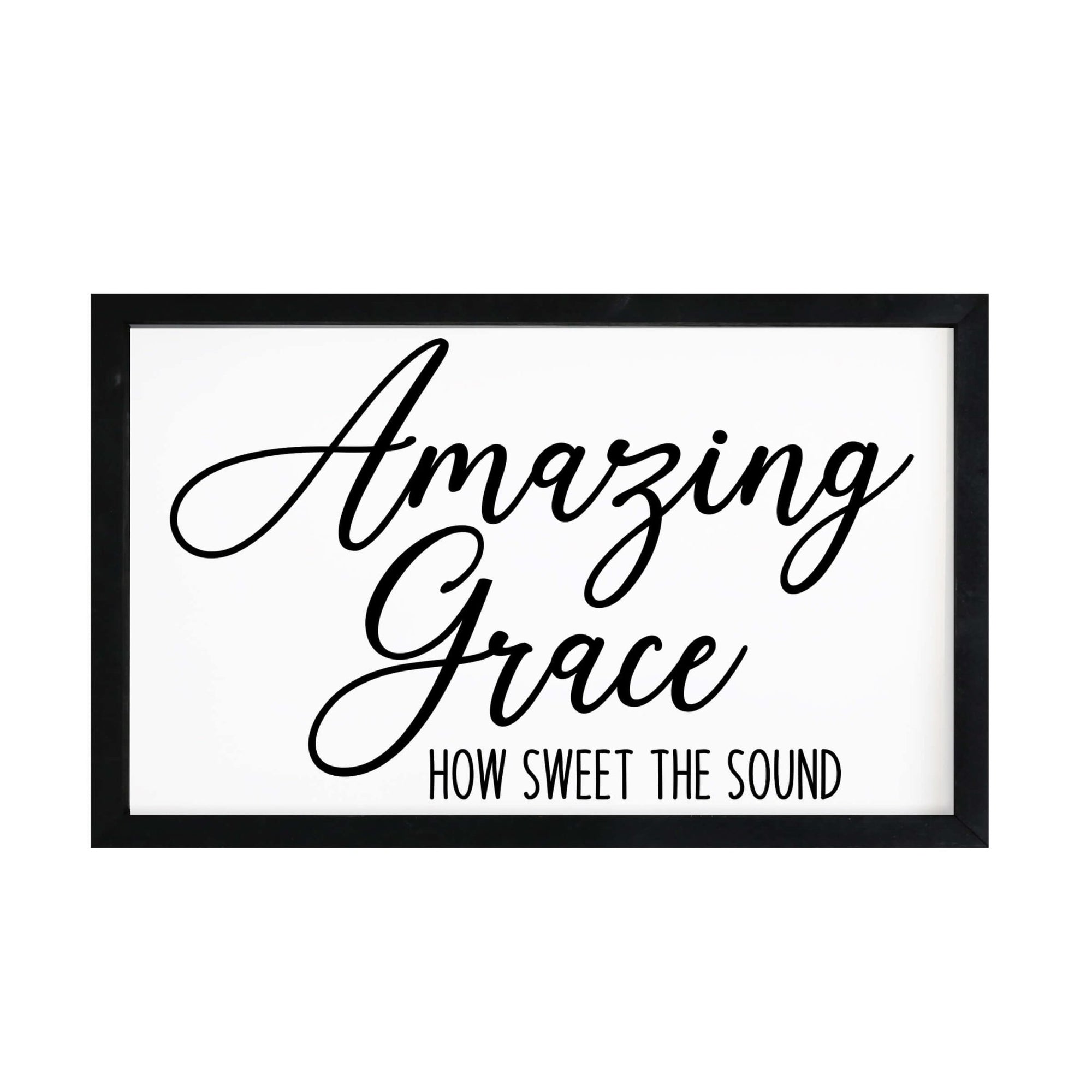 Framed Shadow Box White Church Wall Décor – Amazing Grace - LifeSong Milestones