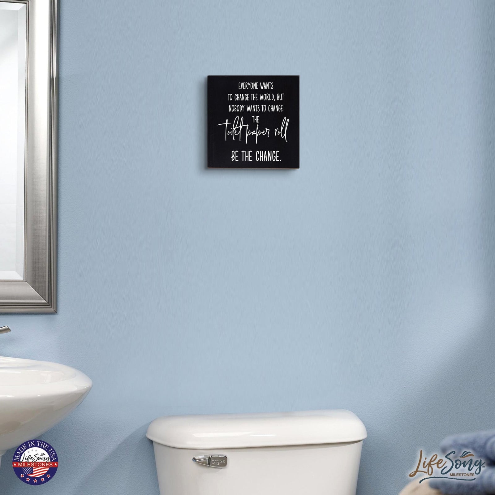 Funny Bathroom Decor 10x10 Shadow Box Toilet Paper Roll - LifeSong Milestones