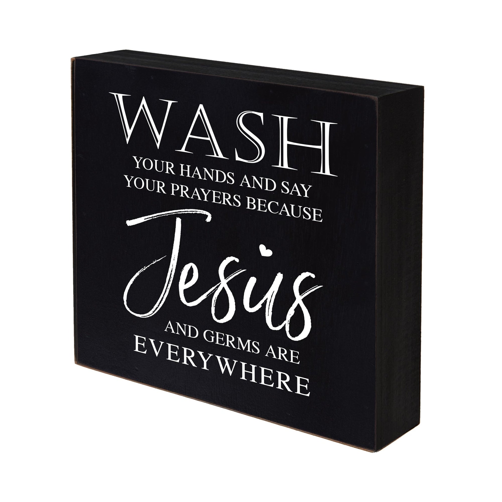 Funny Bathroom Decor 10x10 Shadow Box Wash Your Hands Jesus - LifeSong Milestones