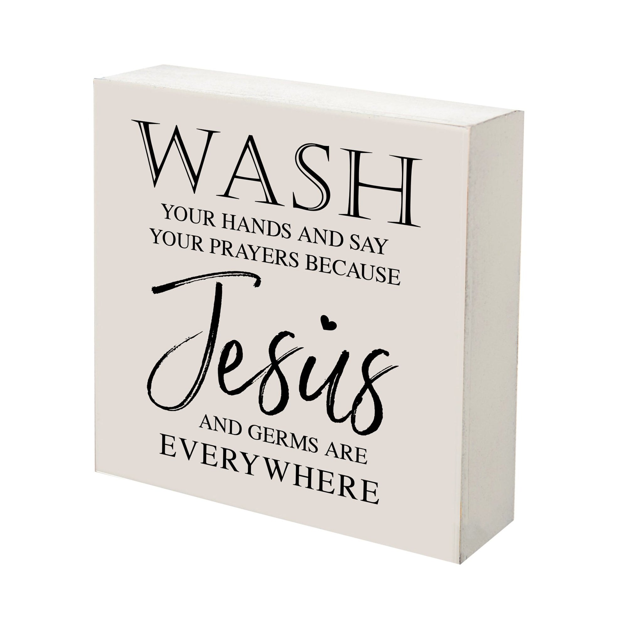 Funny Bathroom Decor 10x10 Shadow Box Wash Your Hands Jesus - LifeSong Milestones