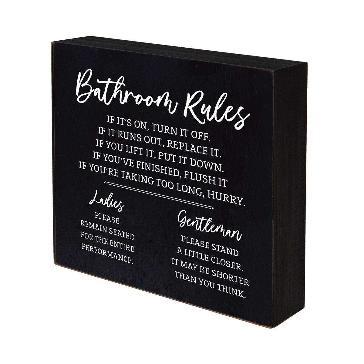 Funny Bathroom Decor 6x6 Shadow Box Bathroom Rules Ladies - LifeSong Milestones