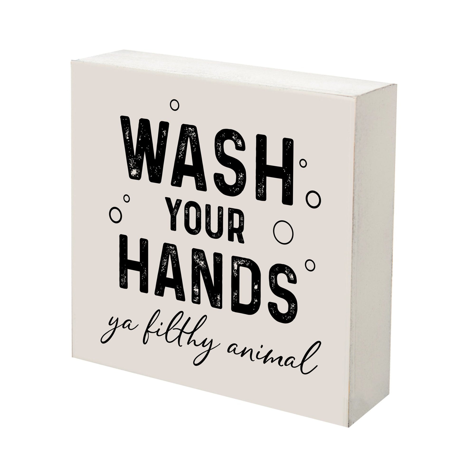 Funny Bathroom Decor 6x6 Shadow Box Wash Your Hands - LifeSong Milestones