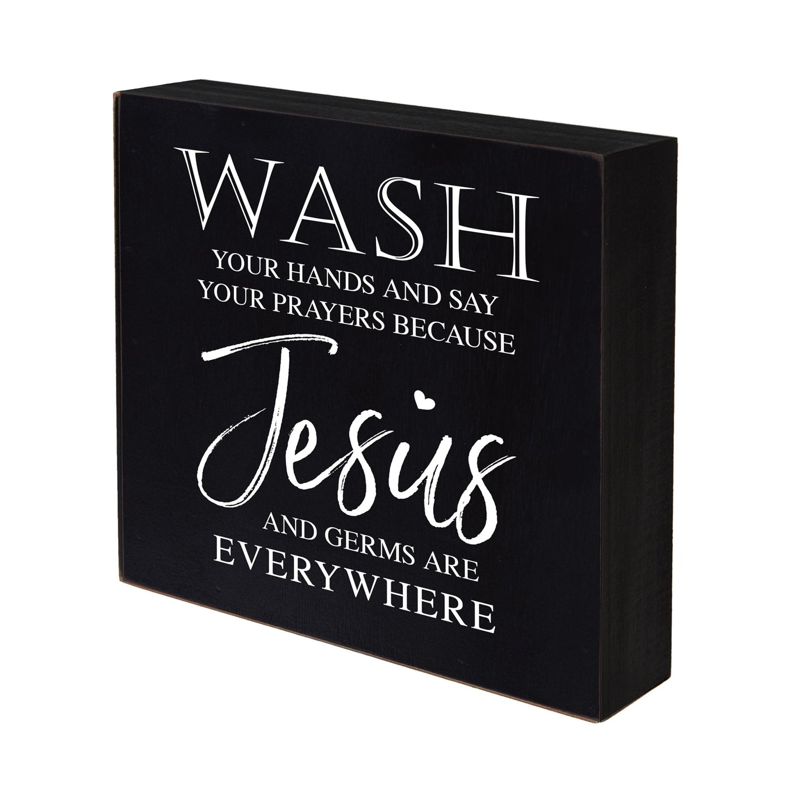 Funny Bathroom Decor 6x6 Shadow Box Wash Your Hands Jesus - LifeSong Milestones