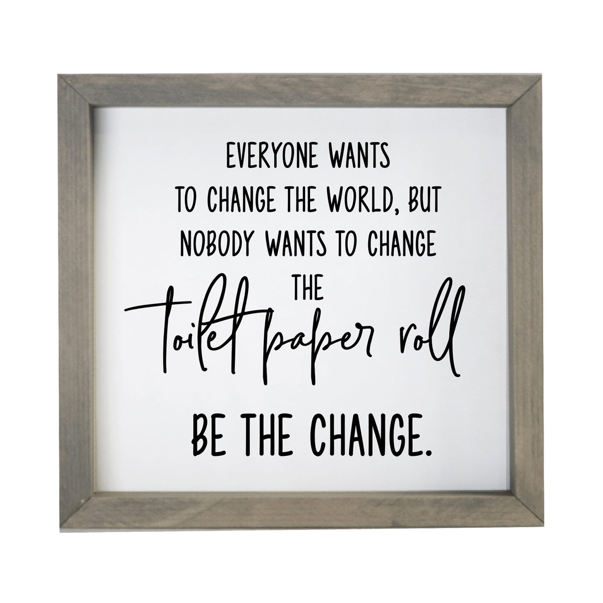 Funny Bathroom Decor Framed Shadow Box 11.5x11.5 (Toilet Paper Roll) - LifeSong Milestones