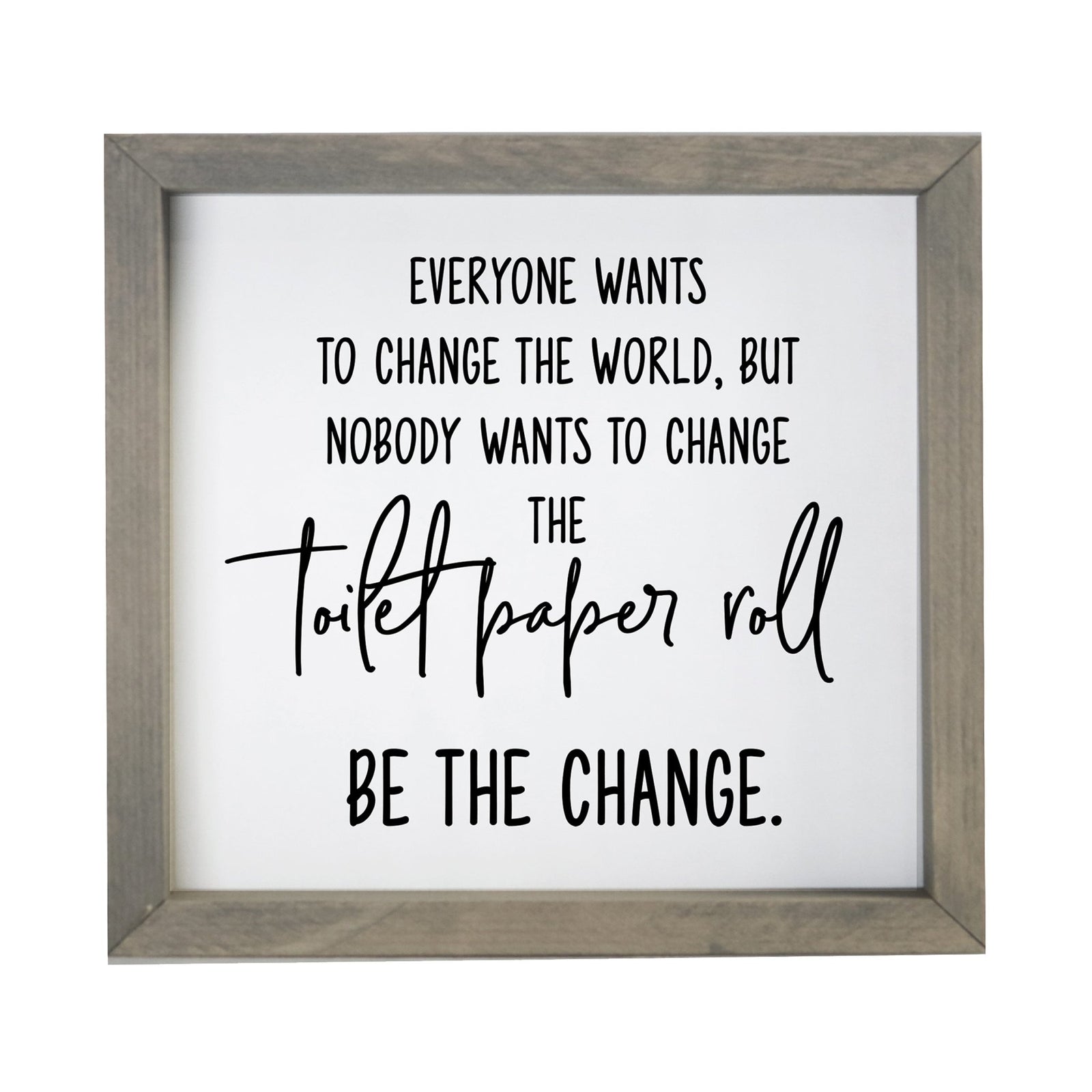 Funny Bathroom Decor Framed Shadow Box 11.5x11.5 (Toilet Paper Roll) - LifeSong Milestones