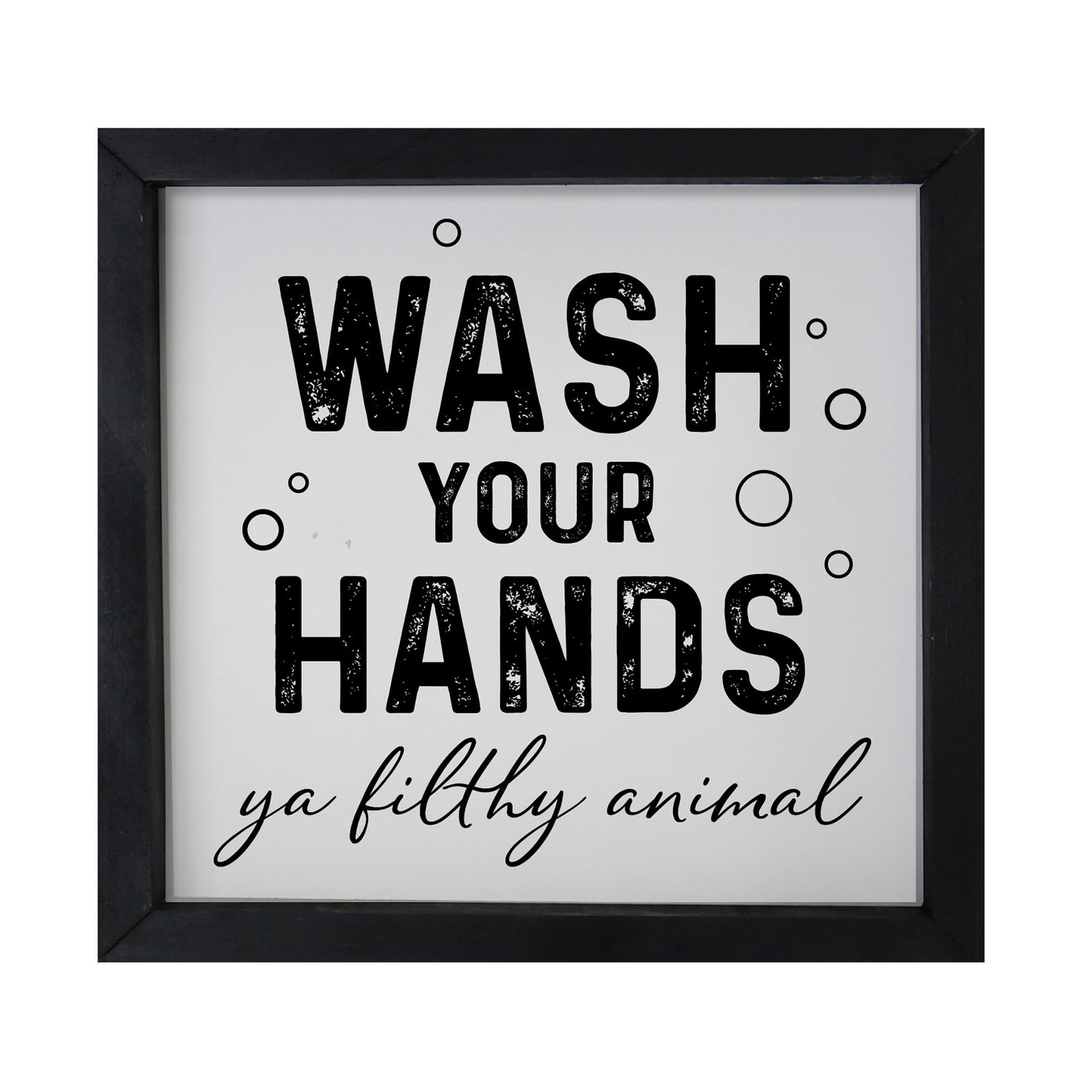 Funny Bathroom Decor Framed Shadow Box 11.5x11.5 (Wash Your Hands Filthy) - LifeSong Milestones