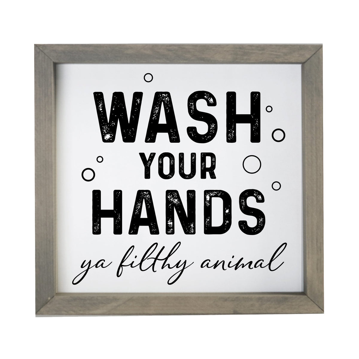 Funny Bathroom Decor Framed Shadow Box 11.5x11.5 (Wash Your Hands Filthy) - LifeSong Milestones