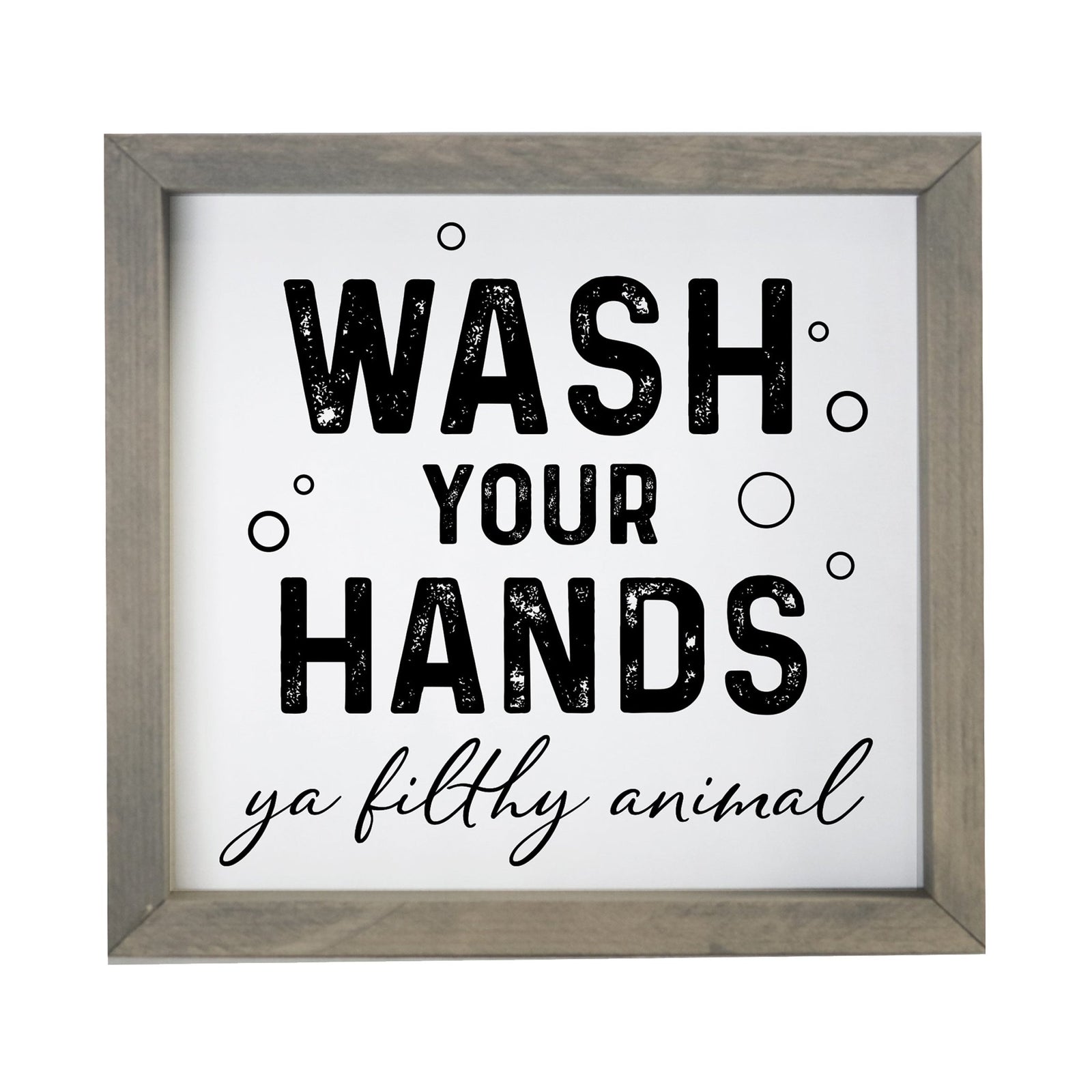 Funny Bathroom Decor Framed Shadow Box 11.5x11.5 (Wash Your Hands Filthy) - LifeSong Milestones