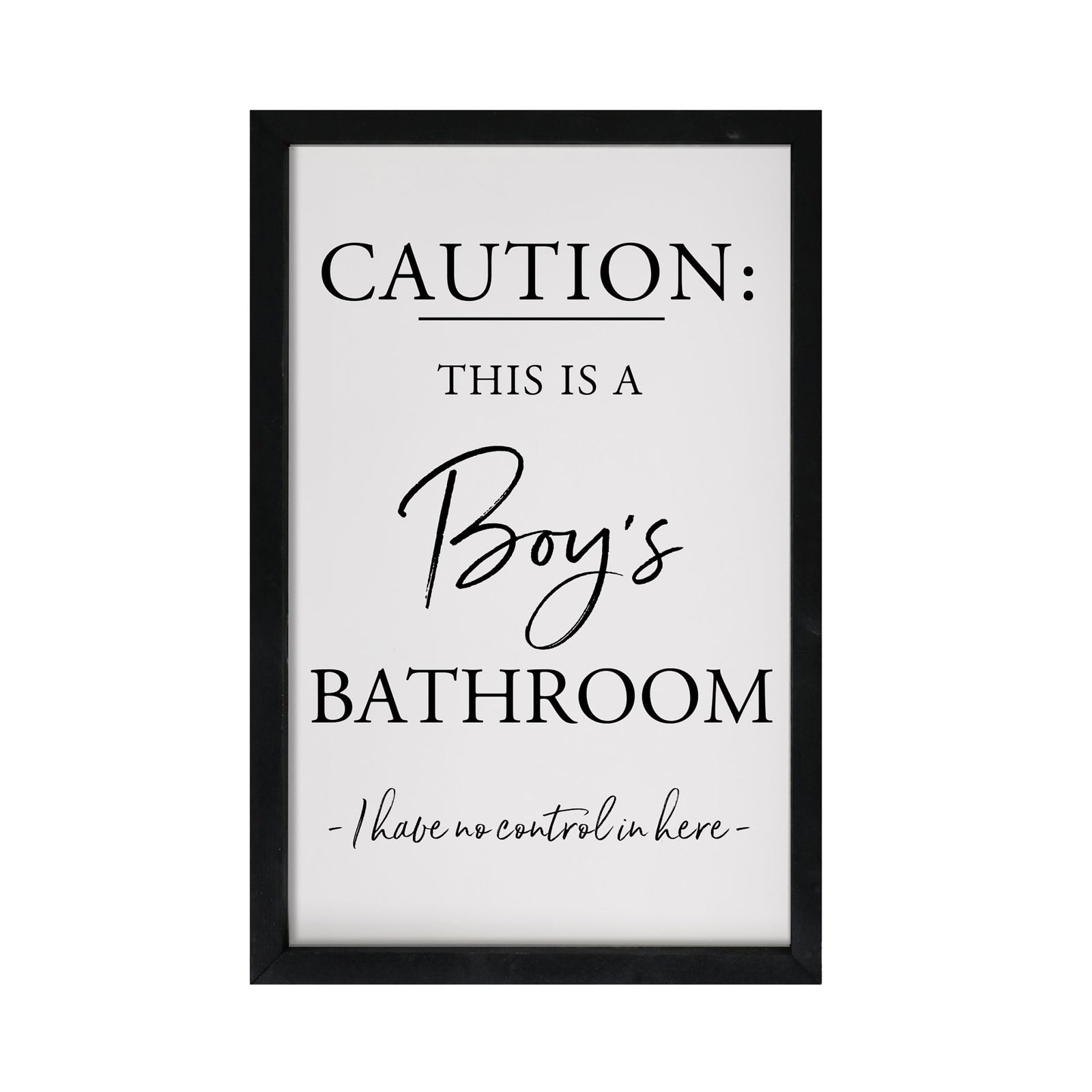 Funny Bathroom Decor Framed Shadow Box 7x10in (Caution Boys Bathroom) - LifeSong Milestones