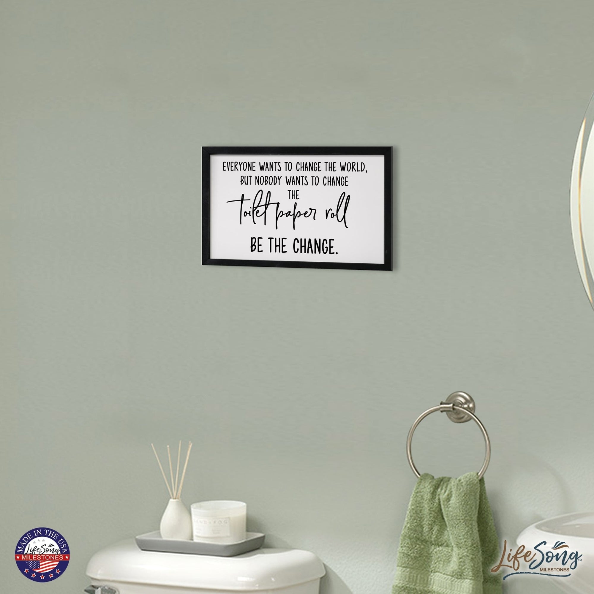 Funny Bathroom Decor Framed Shadow Box 7x10in (Toilet Paper Roll) - LifeSong Milestones