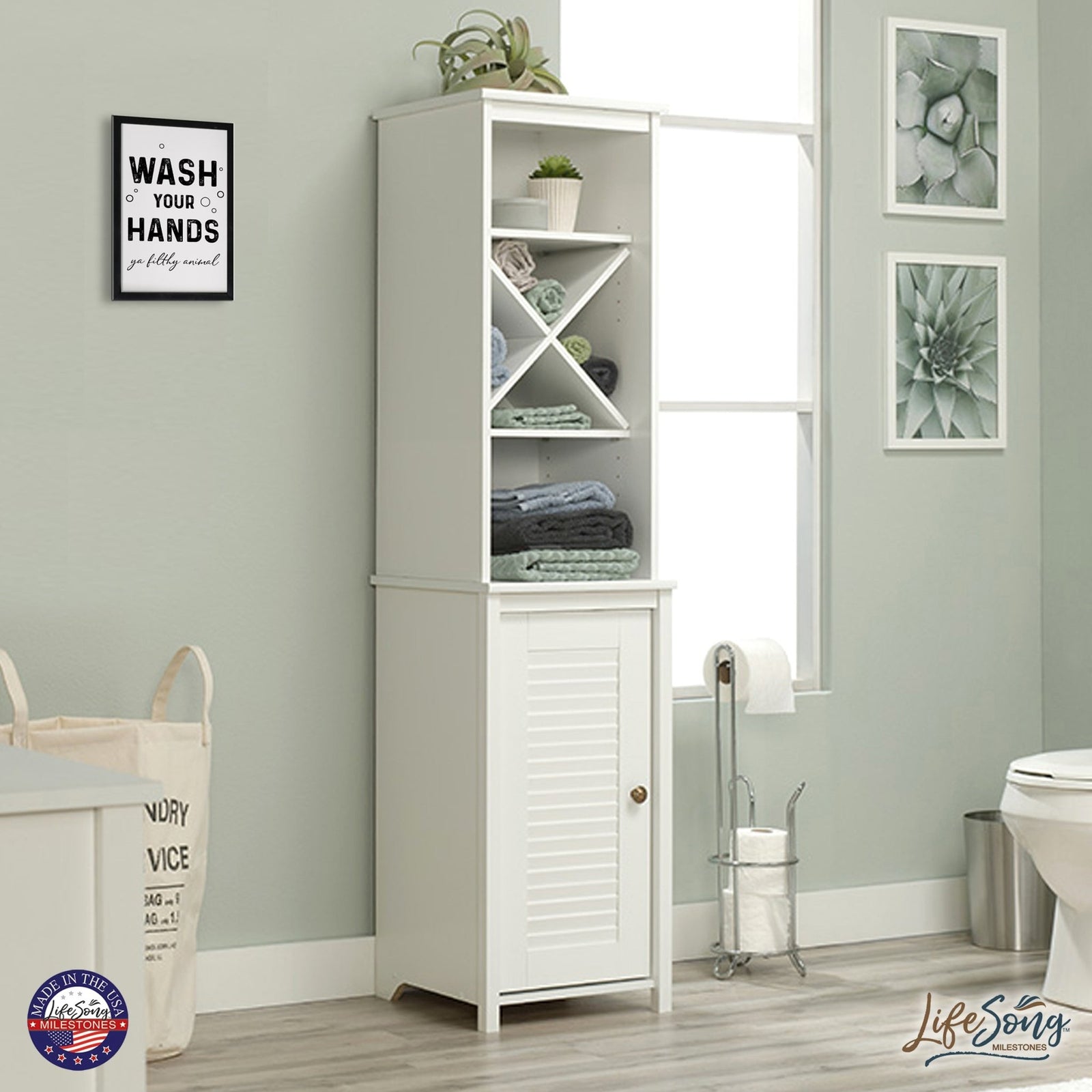 Funny Bathroom Decor Framed Shadow Box 7x10in (Wash Your Hands Filthy) - LifeSong Milestones