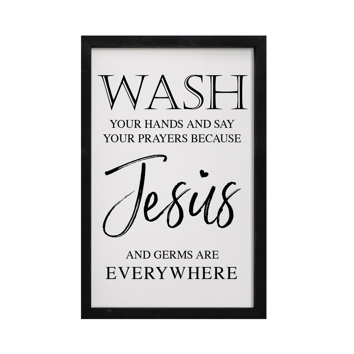 Funny Bathroom Decor Framed Shadow Box 7x10in (Wash Your Hands Jesus) - LifeSong Milestones
