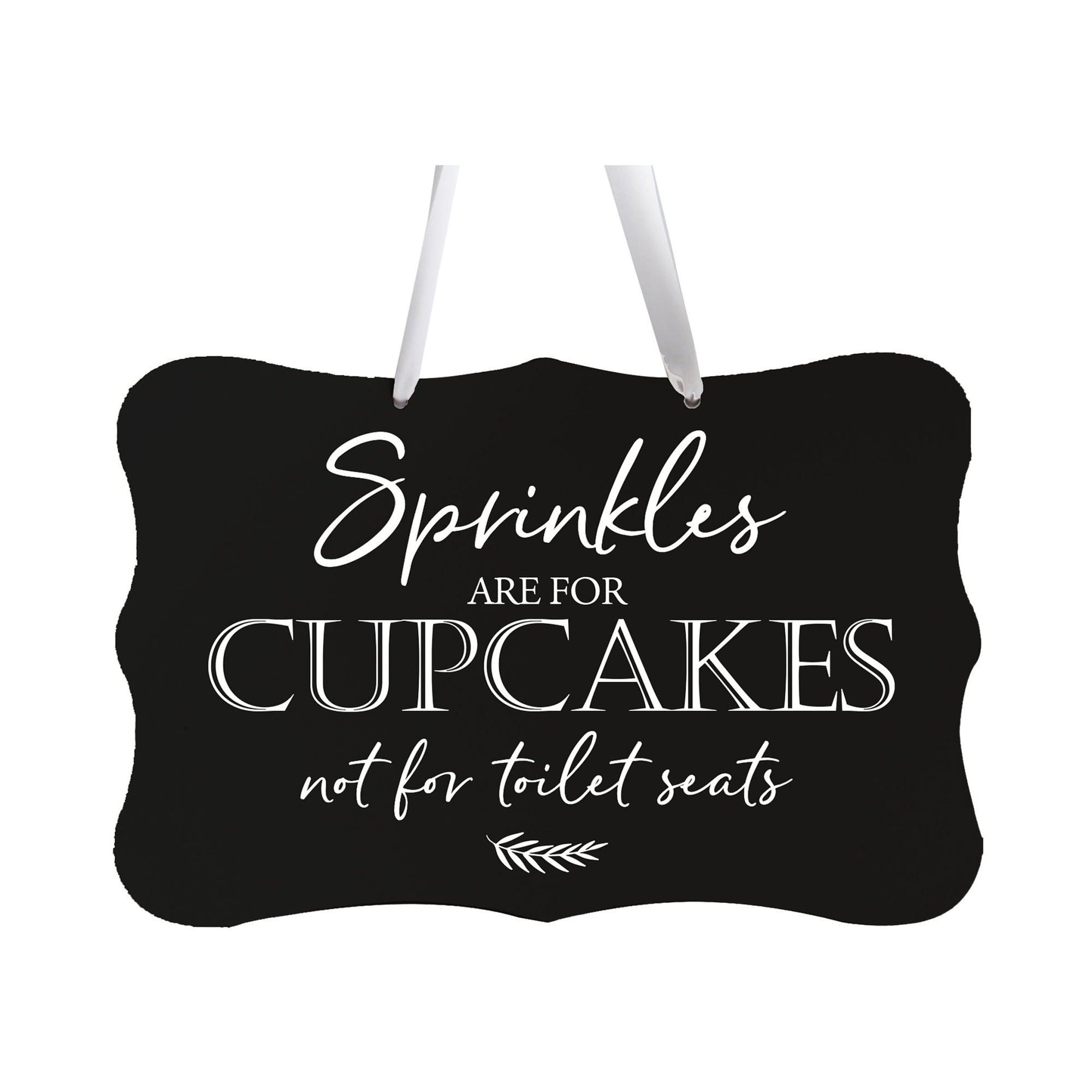 Funny Wooden Ribbon Sign Wall Decor 8” x 12” (Sprinkles Are For Cupcakes) - LifeSong Milestones