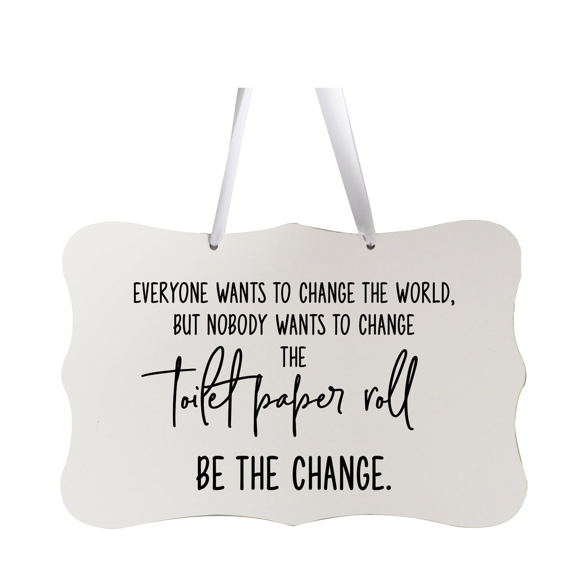 Funny Wooden Ribbon Sign Wall Decor 8” x 12” (Toilet Paper Roll) - LifeSong Milestones