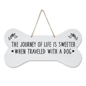 Gifts for Dog Lovers Dog Bone Wall Sign - The Journey of Life is Sweeter - LifeSong Milestones