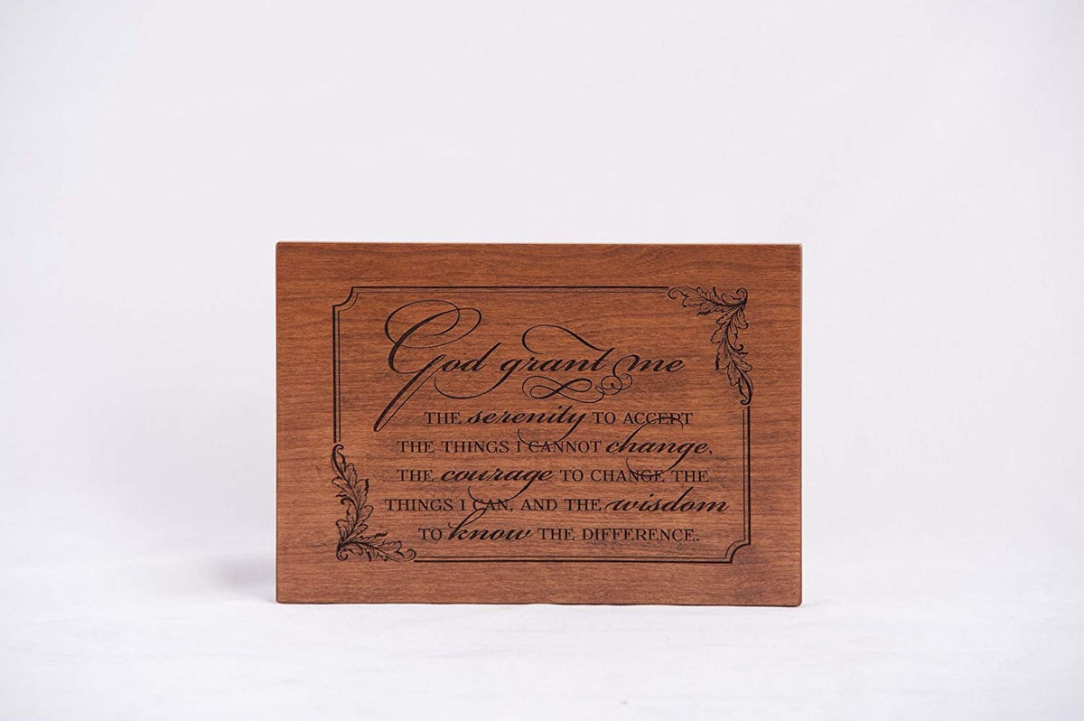God Grant Me the Serenity Prayer Wall Plaque Medium Cherry Finish - LifeSong Milestones