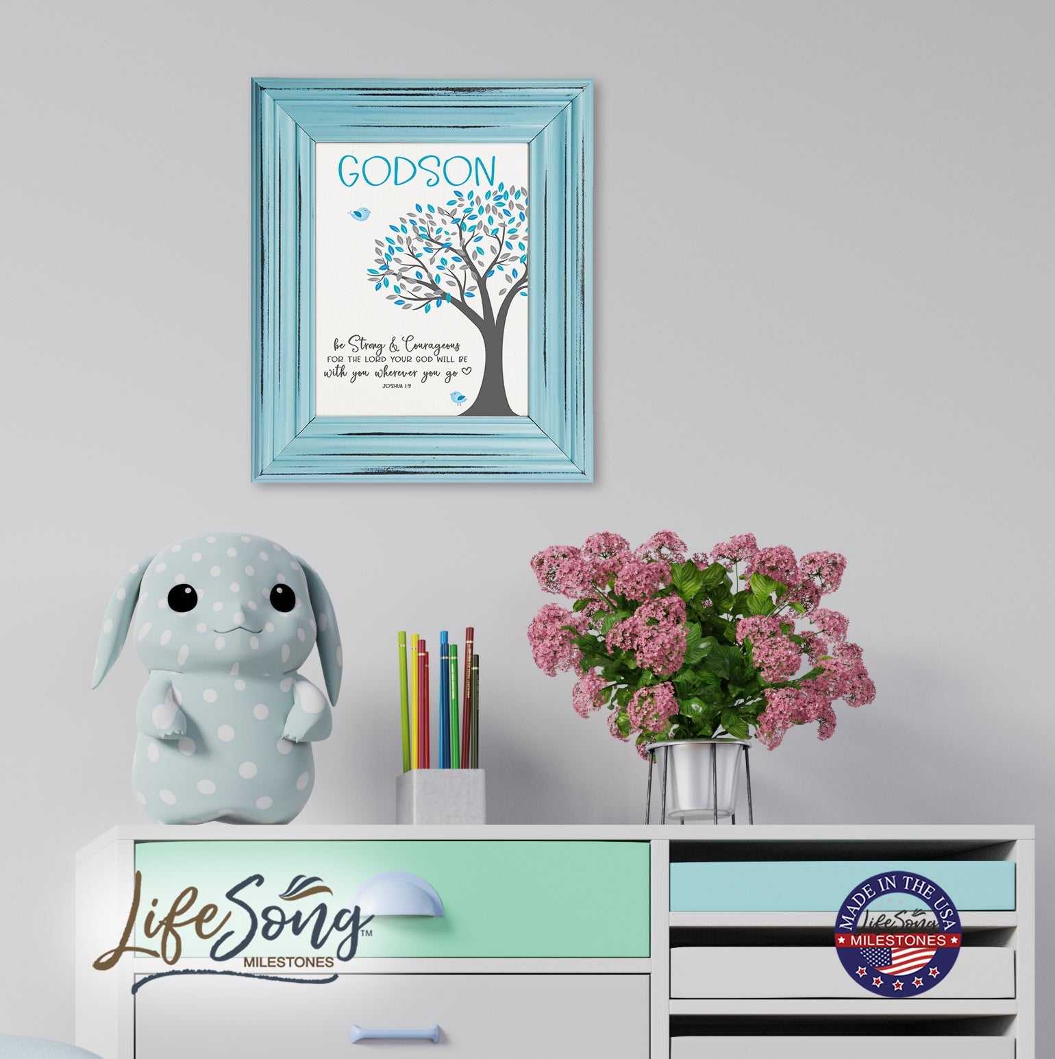Lifesong Milestones Baptism Framed Wall Decor Signs Gifts For Boys and Girls