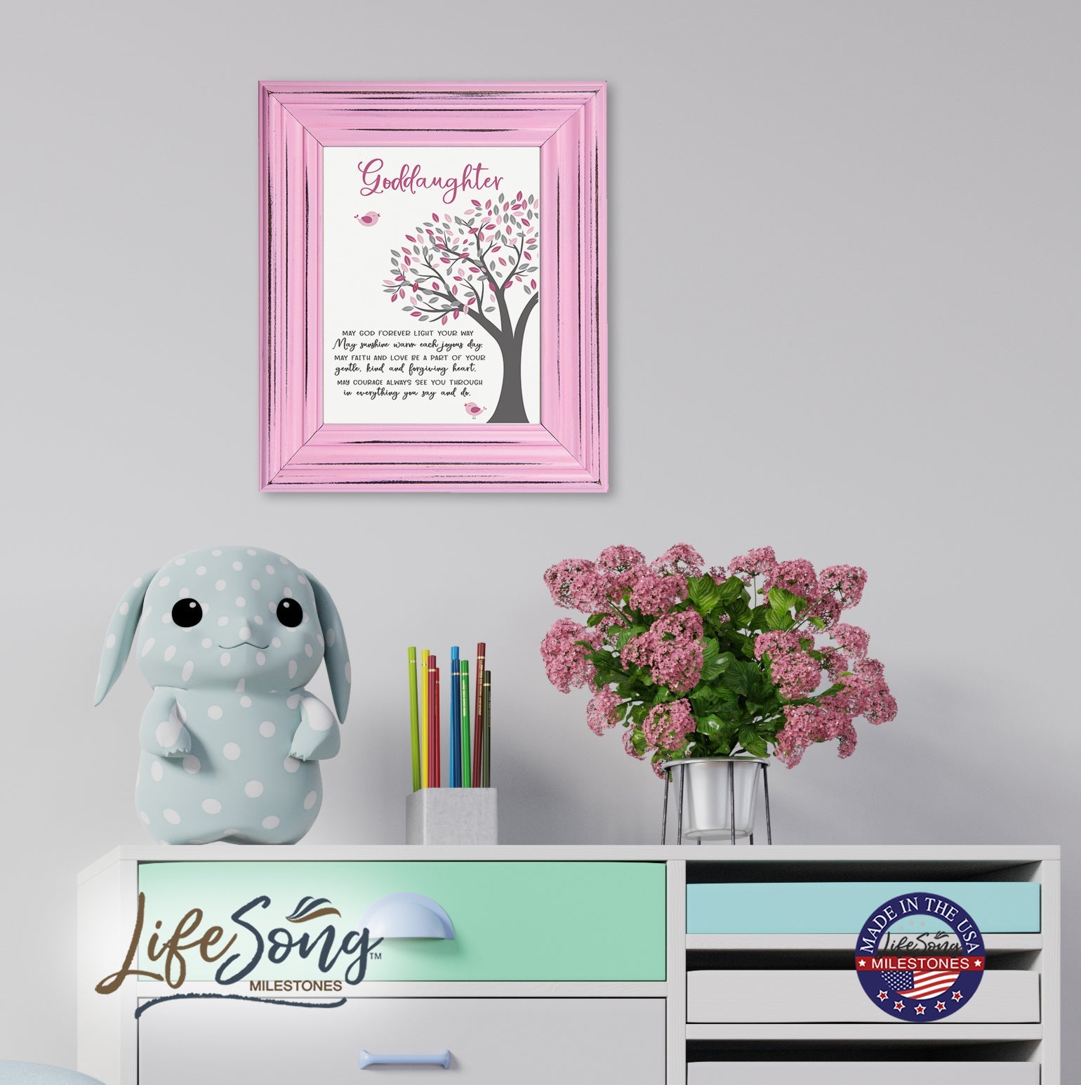 Godchild Framed Wall Signs - May God Forever - LifeSong Milestones