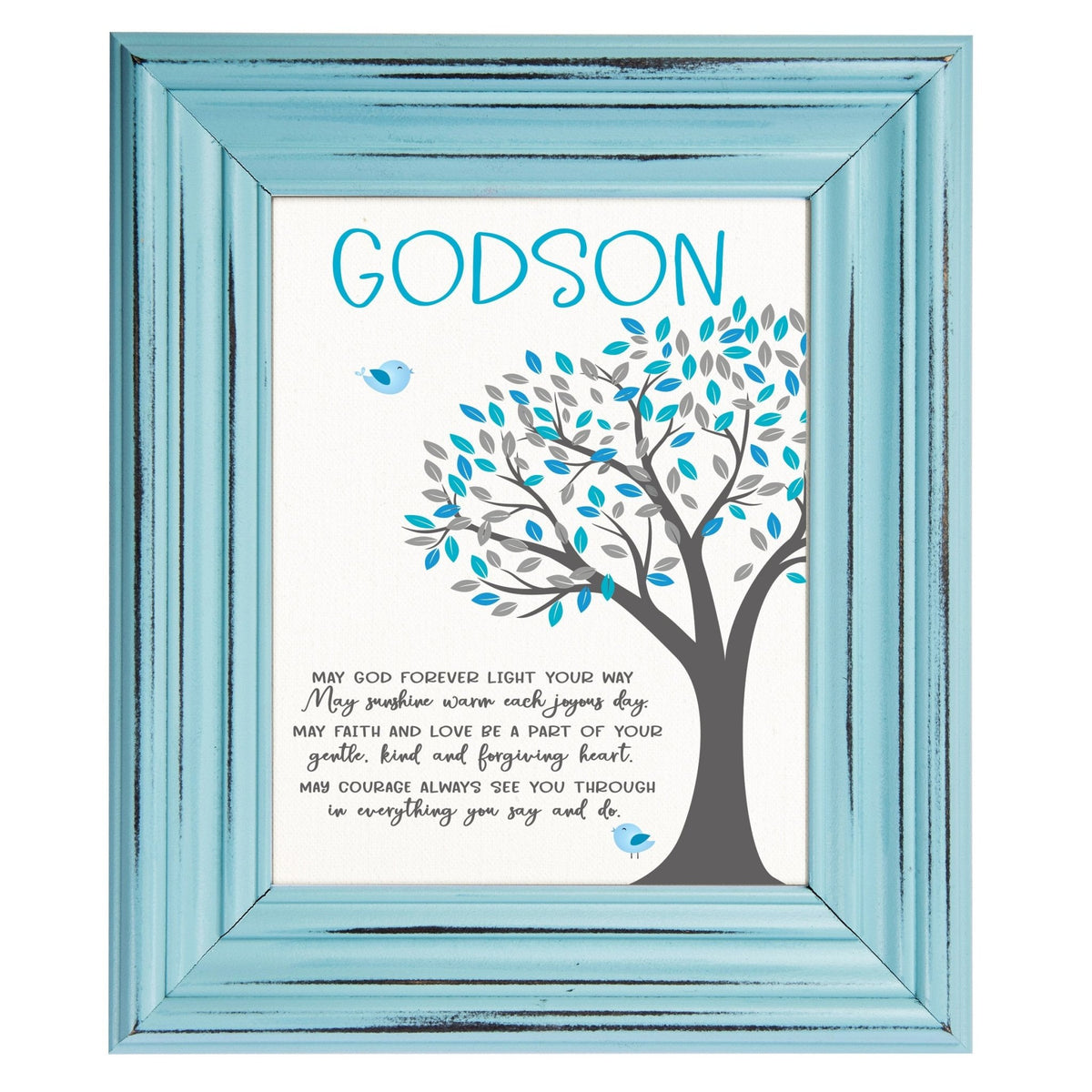 Framed wall décor baptism gift for godchild