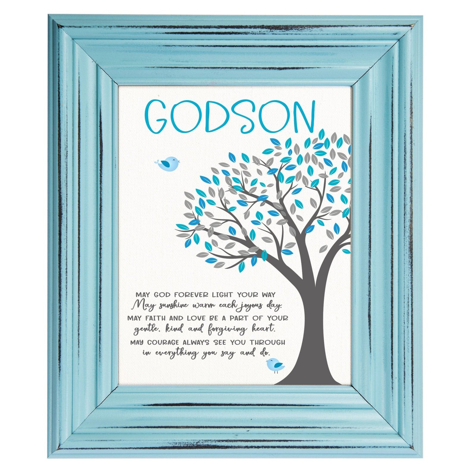 Framed wall décor baptism gift for godchild