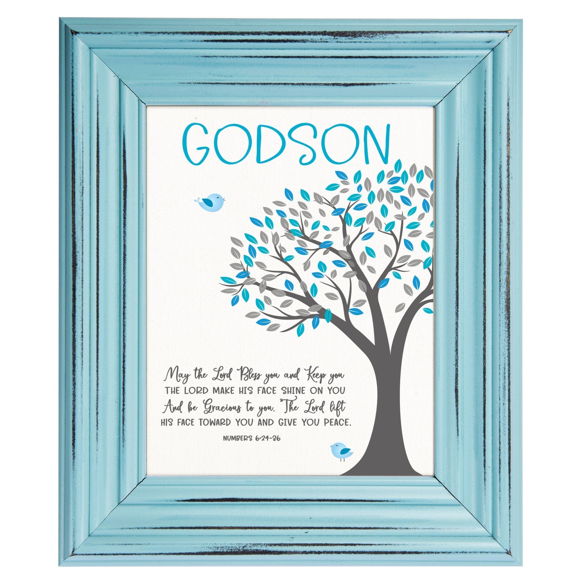 Framed wall décor baptism gift for godchild