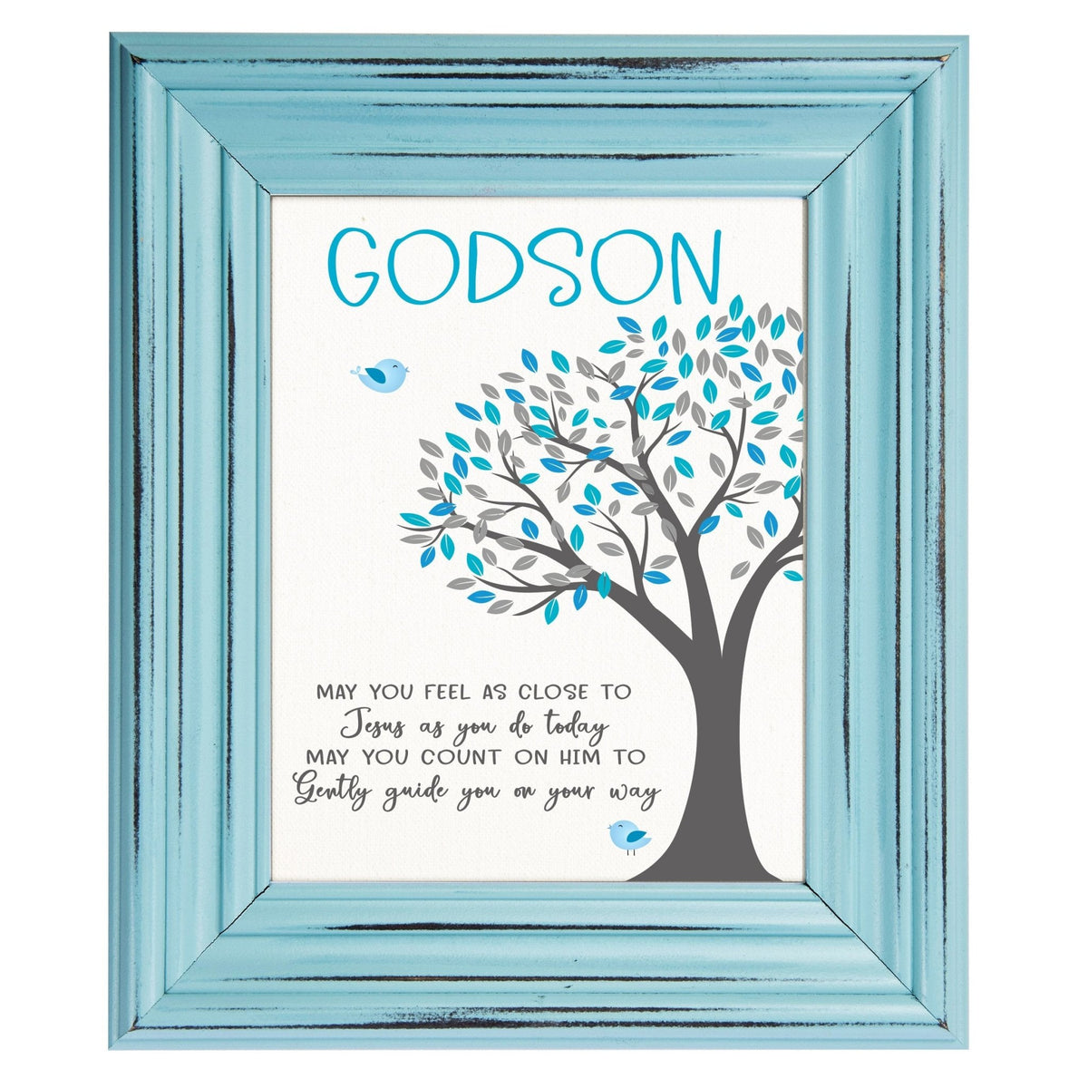 Framed wall décor baptism gift for godchild