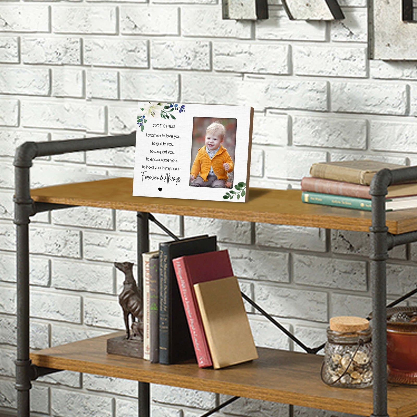 Godchild Wooden Picture Frame - I Promise To Love You - LifeSong Milestones