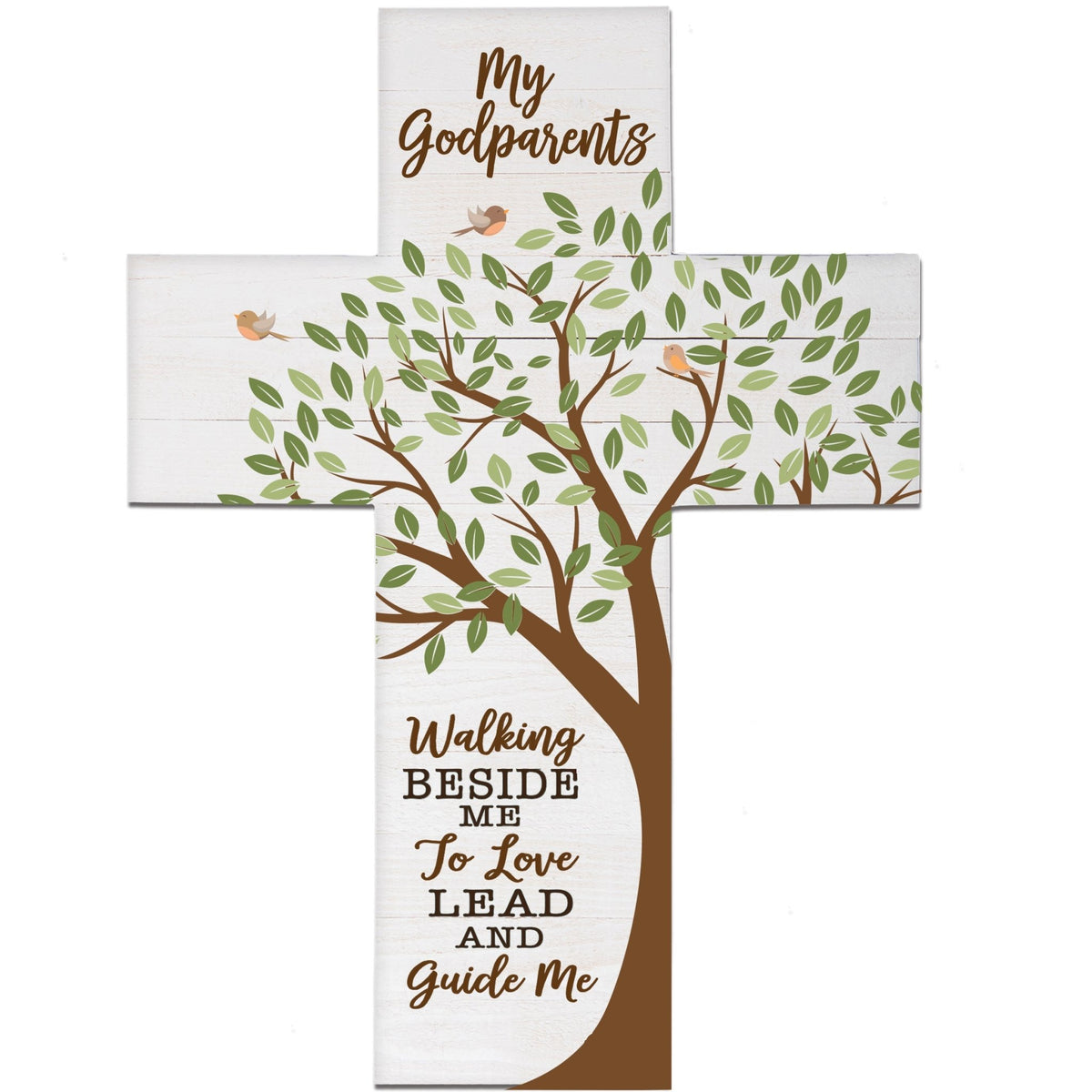 Godparents Baptism Pallet Wall Cross - LifeSong Milestones